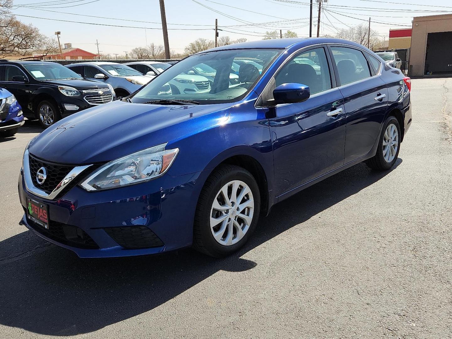 2018 BLUE /Charcoal - G Nissan Sentra SV (3N1AB7AP9JY) with an 1.8L I-4 DOHC, variable valve control, regular unleaded, engine with 124HP engine, located at 4110 Avenue Q, Lubbock, 79412, 33.556553, -101.855820 - Photo#1
