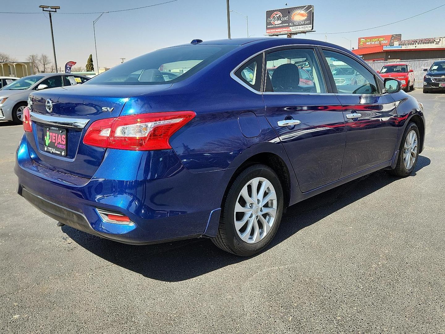 2018 BLUE /Charcoal - G Nissan Sentra SV (3N1AB7AP9JY) with an 1.8L I-4 DOHC, variable valve control, regular unleaded, engine with 124HP engine, located at 4110 Avenue Q, Lubbock, 79412, 33.556553, -101.855820 - Photo#3