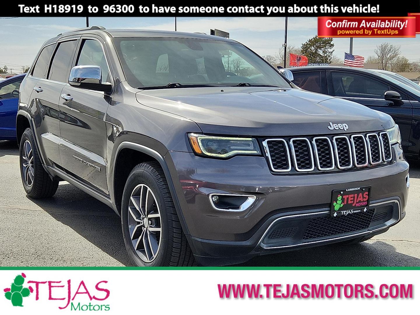 2017 GRAY /Black - X9 Jeep Grand Cherokee Limited 4x2 (1C4RJEBG4HC) with an Pentastar 3.6L V-6 DOHC, variable valve control, regular unleaded, engine with 293HP engine, located at 4110 Avenue Q, Lubbock, 79412, 33.556553, -101.855820 - 03/17/2026 KEY IN ENVELOPE GOD - Photo#0