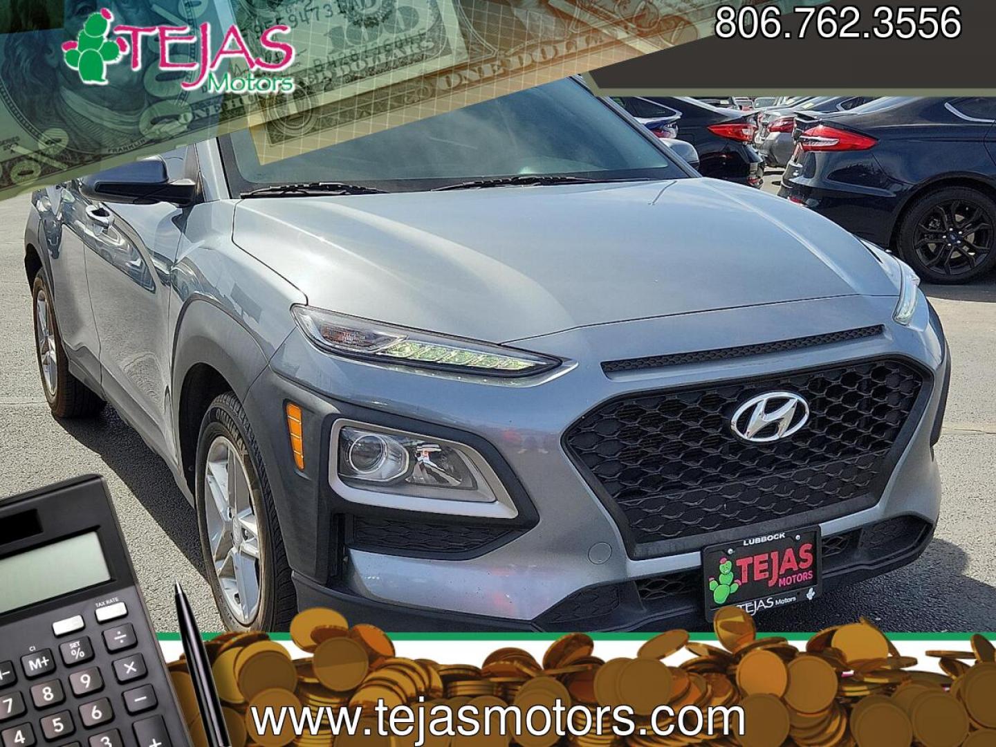2020 SILVER /Gray/Black - LGY Hyundai Kona SE (KM8K12AA7LU) with an Nu 2L I-4 DOHC, D-CVVT variable valve control, regular unleaded, engine with 147HP engine, located at 4110 Avenue Q, Lubbock, 79412, 33.556553, -101.855820 - 03/17/2026 KEY IN ENVELOPE GOD- Photo#0