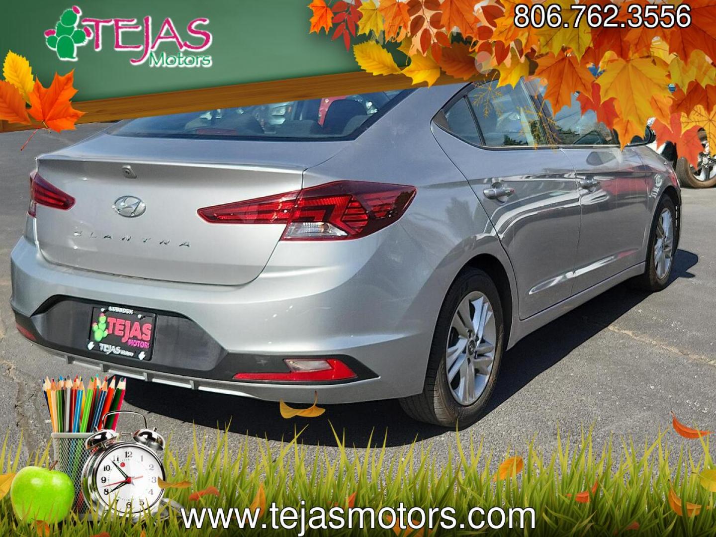 2020 SILVER /Black - C1 Hyundai Elantra SEL (5NPD84LF8LH) with an Nu 2L I-4 DOHC, D-CVVT variable valve control, regular unleaded, engine with 147HP engine, located at 4110 Avenue Q, Lubbock, 79412, 33.556553, -101.855820 - 03/17/2026 KEY IN ENVELOPE GOD- Photo#3