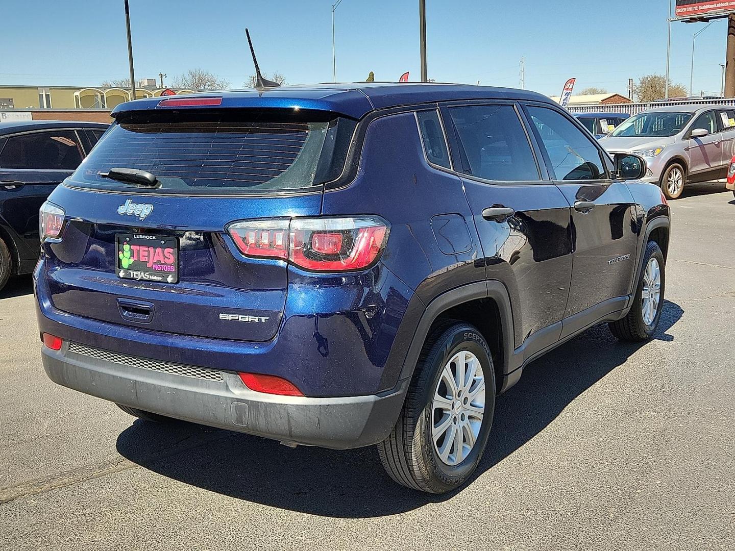 2019 Jazz Blue Pearlcoat - PBX /Black - X9 Jeep Compass Sport FWD (3C4NJCAB1KT) with an 2.4L I-4 variable valve control, regular unleaded, engine with 180HP engine, located at 4110 Avenue Q, Lubbock, 79412, 33.556553, -101.855820 - Photo#3