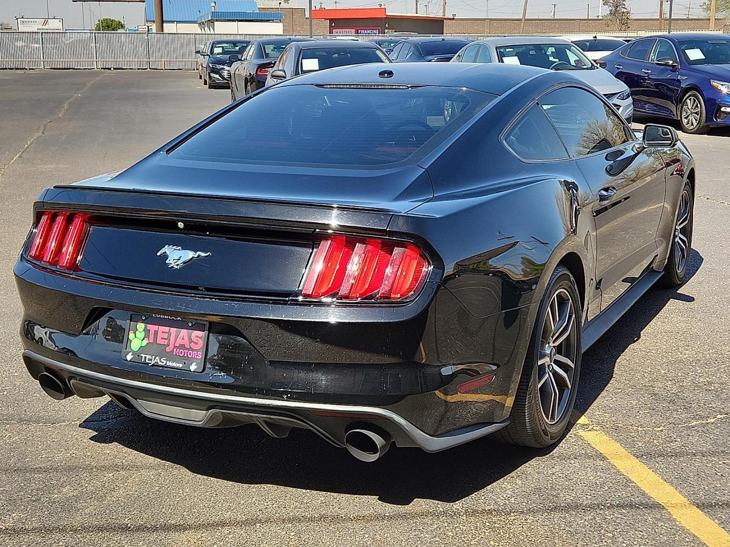 2015 Black /Ebony - 41 Ford Mustang EcoBoost (1FA6P8TH3F5) with an EcoBoost 2.3L I-4 gasoline direct injection, DOHC, variable valve control, intercooled turbo, premium unleaded, engine with 310HP engine, located at 4110 Avenue Q, Lubbock, 79412, 33.556553, -101.855820 - 03/24/2026 KEY IN ENVELOPE GOD - Photo#3