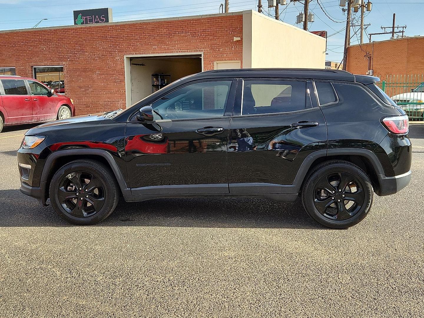 2018 BLACK /Black - X9 Jeep Compass Altitude FWD (3C4NJCBBXJT) with an 2.4L I-4 variable valve control, regular unleaded, engine with 180HP engine, located at 4110 Avenue Q, Lubbock, 79412, 33.556553, -101.855820 - Photo#2