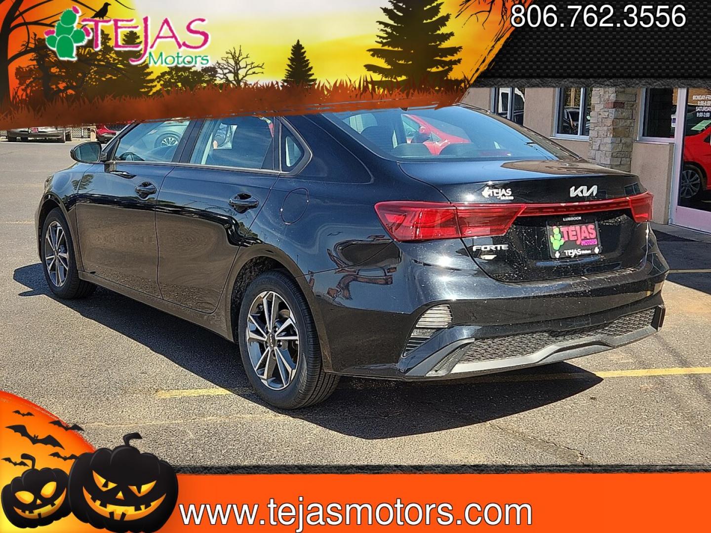 2023 Aurora Black /Black - WK Kia Forte LXS (3KPF24AD5PE) with an 2L I-4 DOHC, D-CVVT variable valve control, regular unleaded, engine with 147HP engine, located at 4110 Avenue Q, Lubbock, 79412, 33.556553, -101.855820 - 04/01/2026 KEY IN ENVELOPE GOD- Photo#2