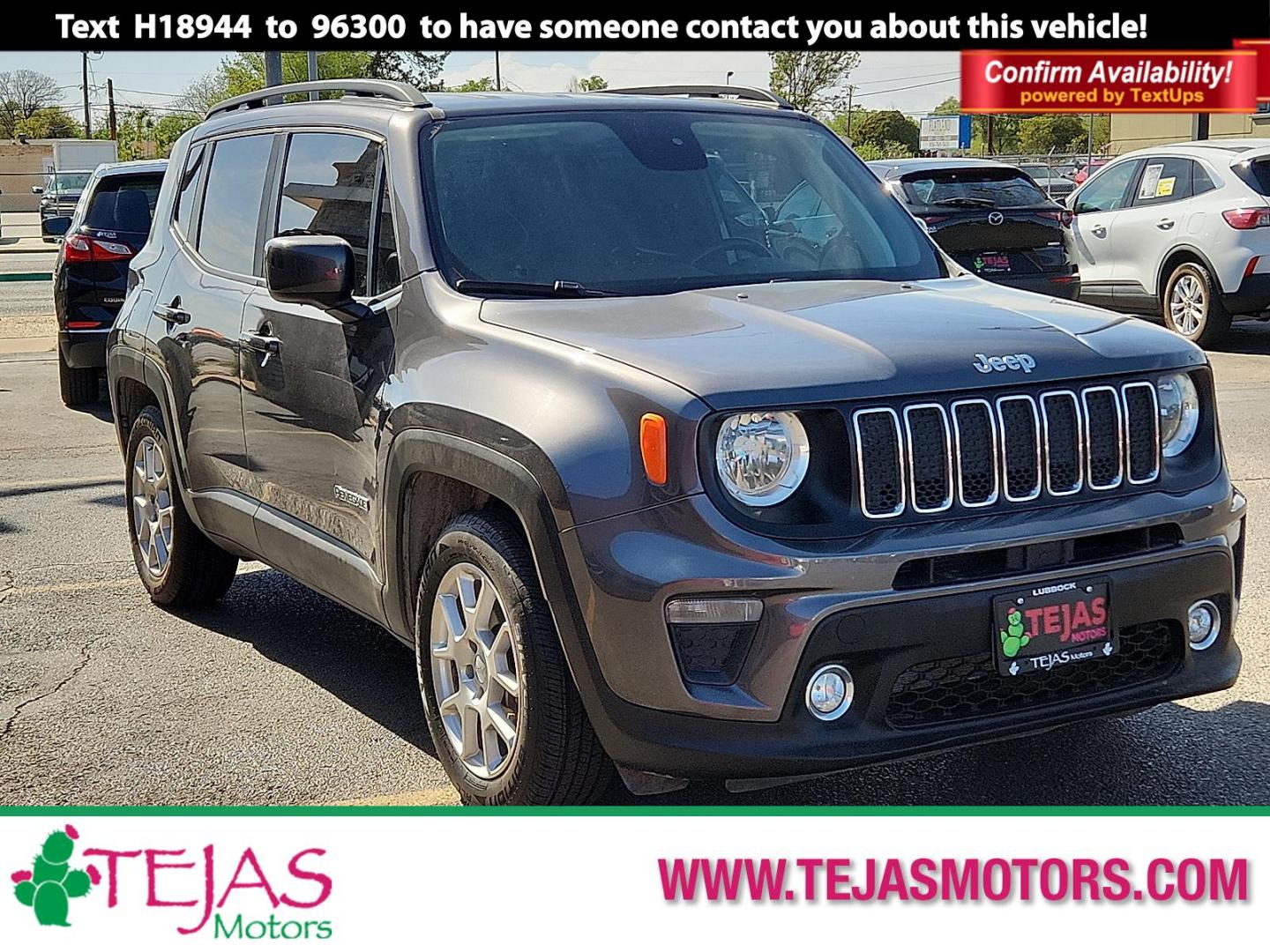 2019 GRAY /Black - X9 Jeep Renegade Latitude FWD (ZACNJABB1KP) with an Tigershark MultiAir 2.4L I-4 variable valve control, regular unleaded, engine with 180HP engine, located at 4110 Avenue Q, Lubbock, 79412, 33.556553, -101.855820 - 04/10/2026 KEY IN ENVELOPE GOD - Photo#0