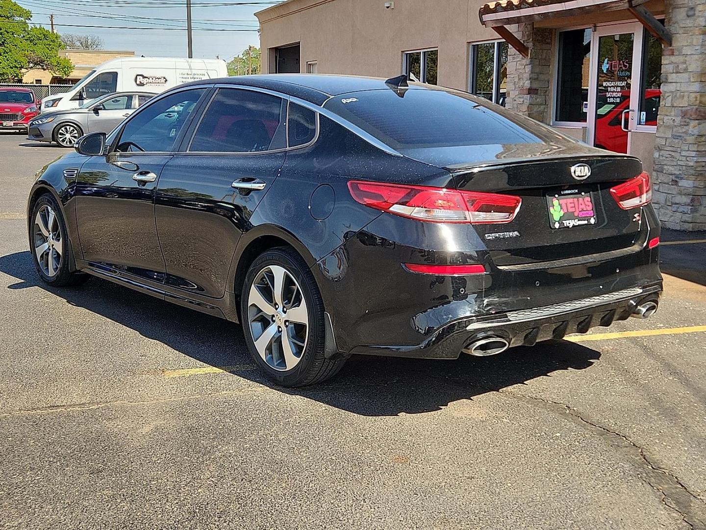 2019 BLACK /Black - WK Kia Optima S (5XXGT4L33KG) with an Theta II 2.4L I-4 gasoline direct injection, DOHC, D-CVVT variable valve control, regular unleaded, engine with 185HP engine, located at 4110 Avenue Q, Lubbock, 79412, 33.556553, -101.855820 - 04/10/2026 KEY IN ENVELOPE GOD - Photo#2