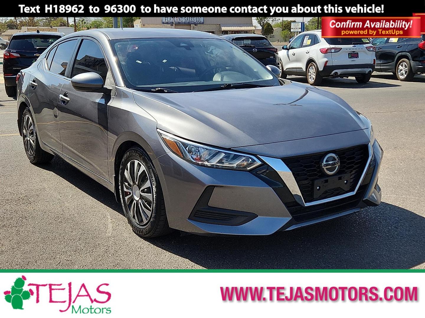2020 GRAY /Charcoal - G Nissan Sentra S Xtronic CVT (3N1AB8BV4LY) with an 2L I-4 gasoline direct injection, DOHC, variable valve control, regular unleaded, engine with 149HP engine, located at 4110 Avenue Q, Lubbock, 79412, 33.556553, -101.855820 - 04/10/2026 KEY IN ENVELOPE GOD - Photo#0