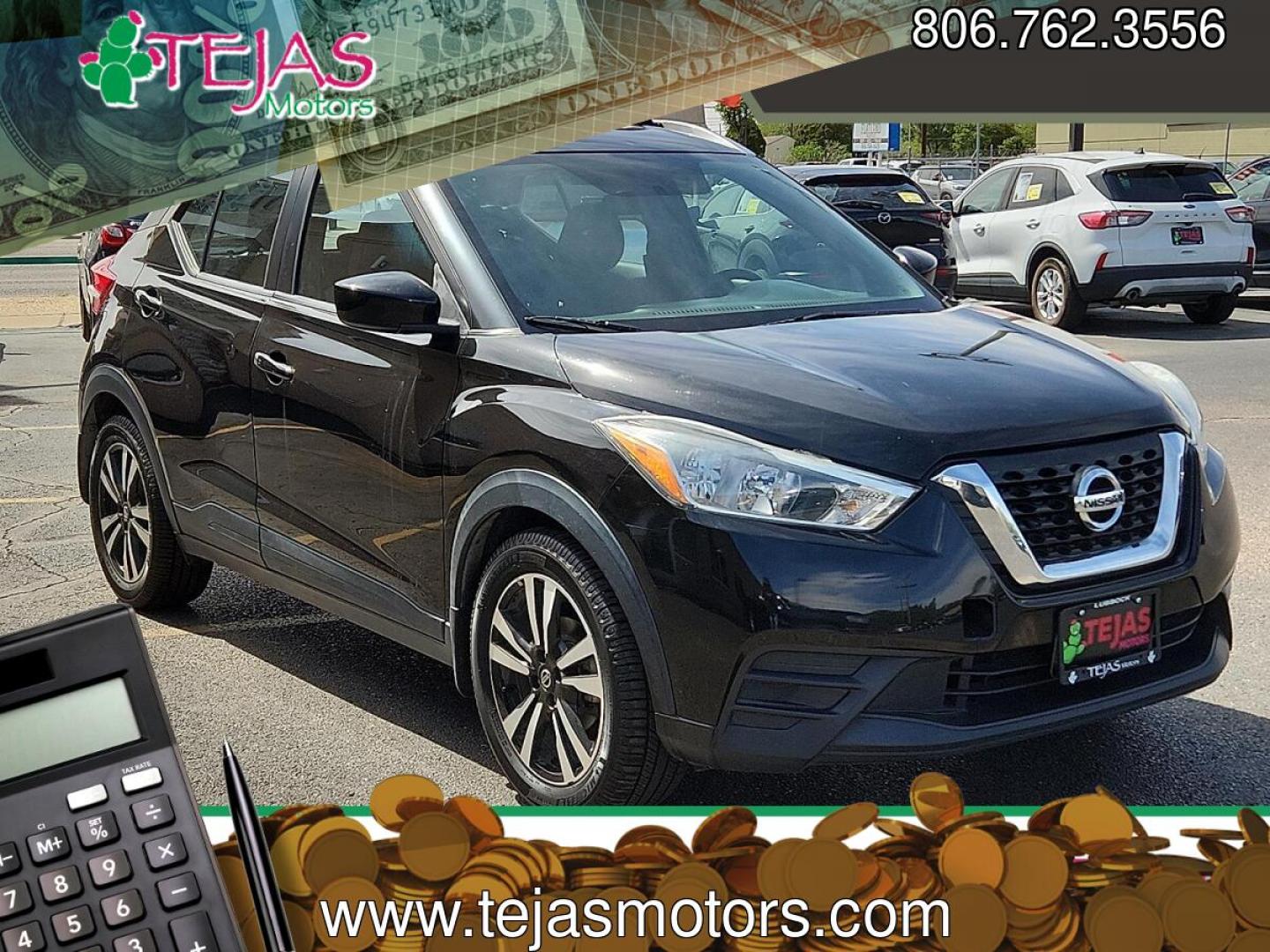 2018 BLACK /Charcoal - G Nissan Kicks SV (3N1CP5CU9JL) with an 1.6L I-4 DOHC, CVTCS variable valve control, regular unleaded, engine with 125HP engine, located at 4110 Avenue Q, Lubbock, 79412, 33.556553, -101.855820 - 04/22/2026 KEY IN ENVELOPE GOD- Photo#0