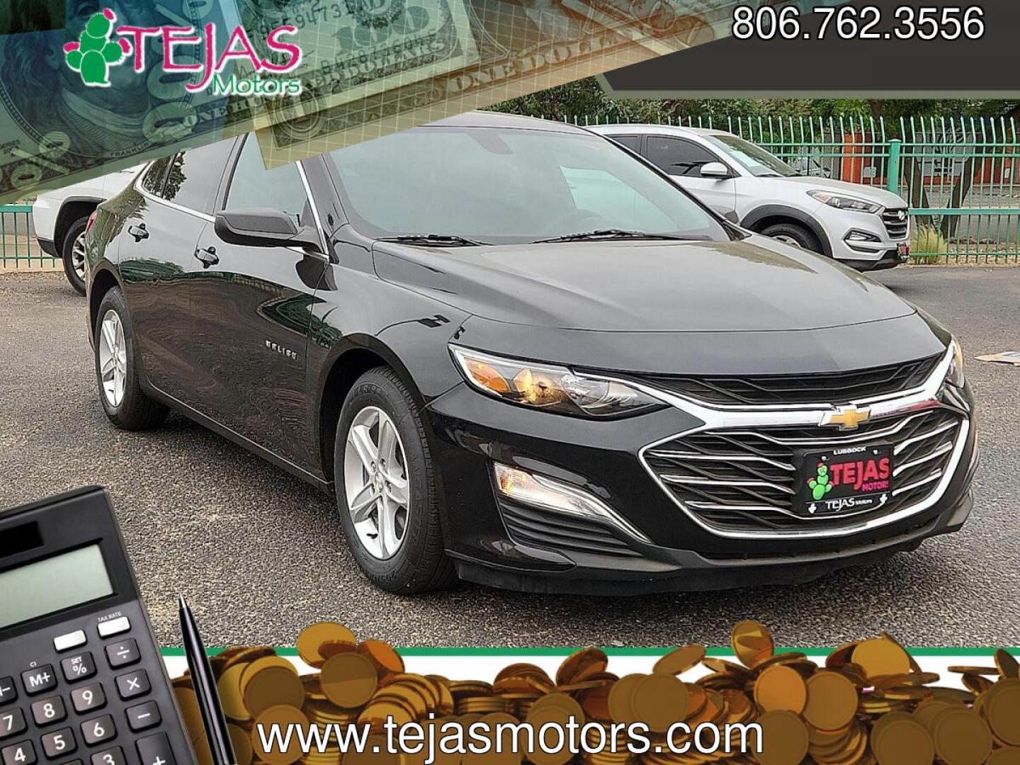 2020 BLACK /Jet Black - H1T Chevrolet Malibu FWD LS (1G1ZB5STXLF) with an ECOTEC 1.5L I-4 gasoline direct injection, DOHC, VVT variable valve control, intercooled turbo, regular unleaded, engine with 160HP engine, located at 4110 Avenue Q, Lubbock, 79412, 33.556553, -101.855820 - 05/06/2026 KEY IN ENVELOPE GOD- Photo#0