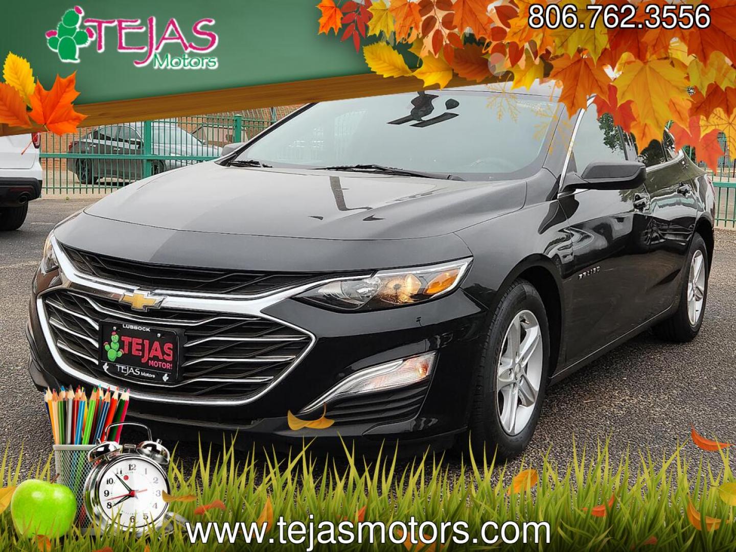 2020 BLACK /Jet Black - H1T Chevrolet Malibu FWD LS (1G1ZB5STXLF) with an ECOTEC 1.5L I-4 gasoline direct injection, DOHC, VVT variable valve control, intercooled turbo, regular unleaded, engine with 160HP engine, located at 4110 Avenue Q, Lubbock, 79412, 33.556553, -101.855820 - 05/06/2026 KEY IN ENVELOPE GOD- Photo#1