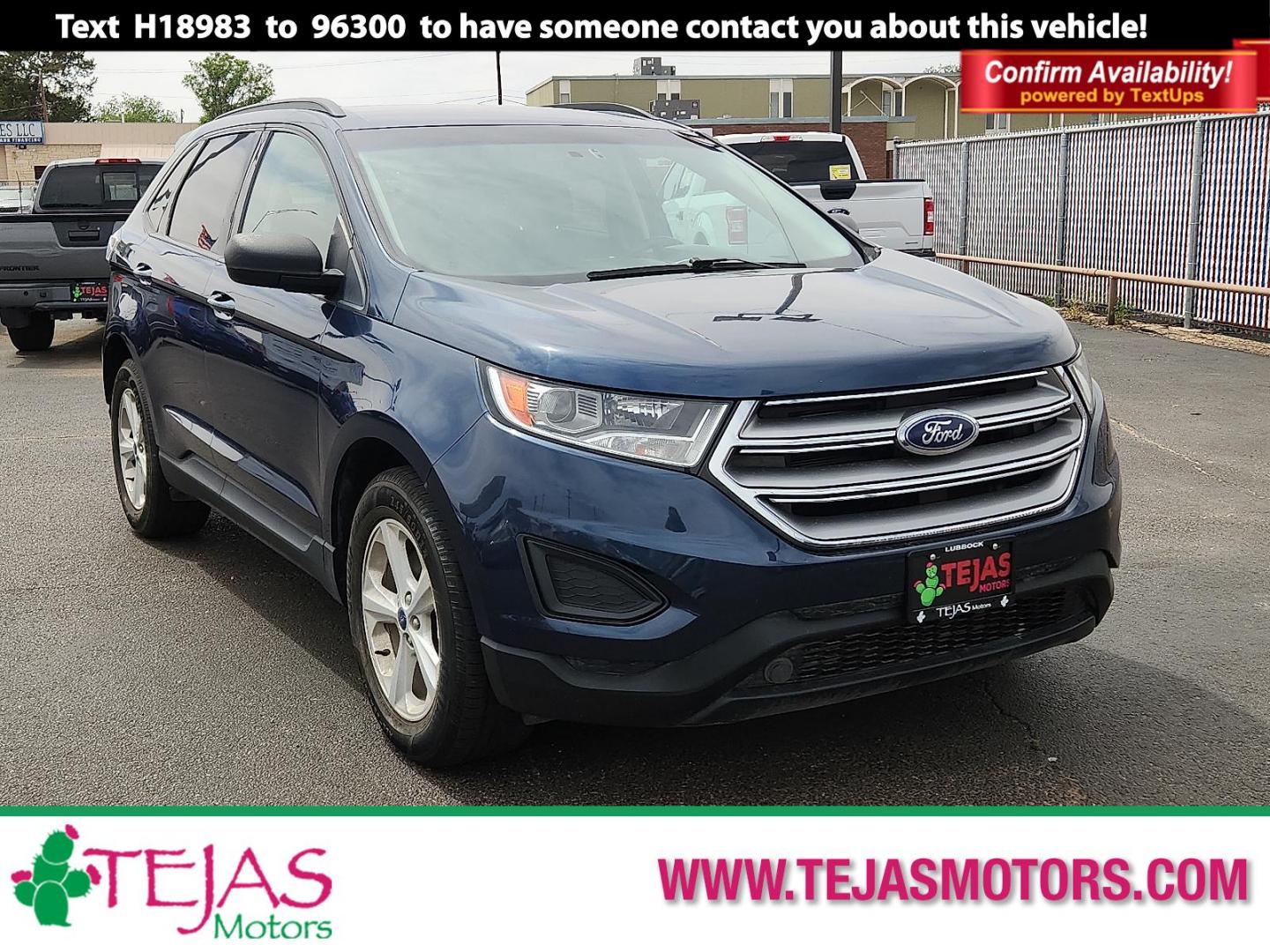 2017 BLUE /Ebony - CE Ford Edge SE (2FMPK4G98HB) with an EcoBoost 2L I-4 gasoline direct injection, DOHC, variable valve control, intercooled turbo, premium unleaded, engine with 245HP engine, located at 4110 Avenue Q, Lubbock, 79412, 33.556553, -101.855820 - Photo#0