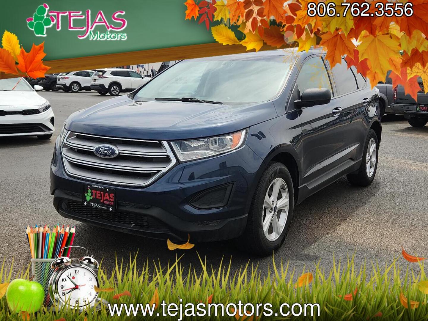 2017 BLUE /Ebony - CE Ford Edge SE (2FMPK4G98HB) with an EcoBoost 2L I-4 gasoline direct injection, DOHC, variable valve control, intercooled turbo, premium unleaded, engine with 245HP engine, located at 4110 Avenue Q, Lubbock, 79412, 33.556553, -101.855820 - 04/22/2026 KEY IN ENVELOPE GOD- Photo#1