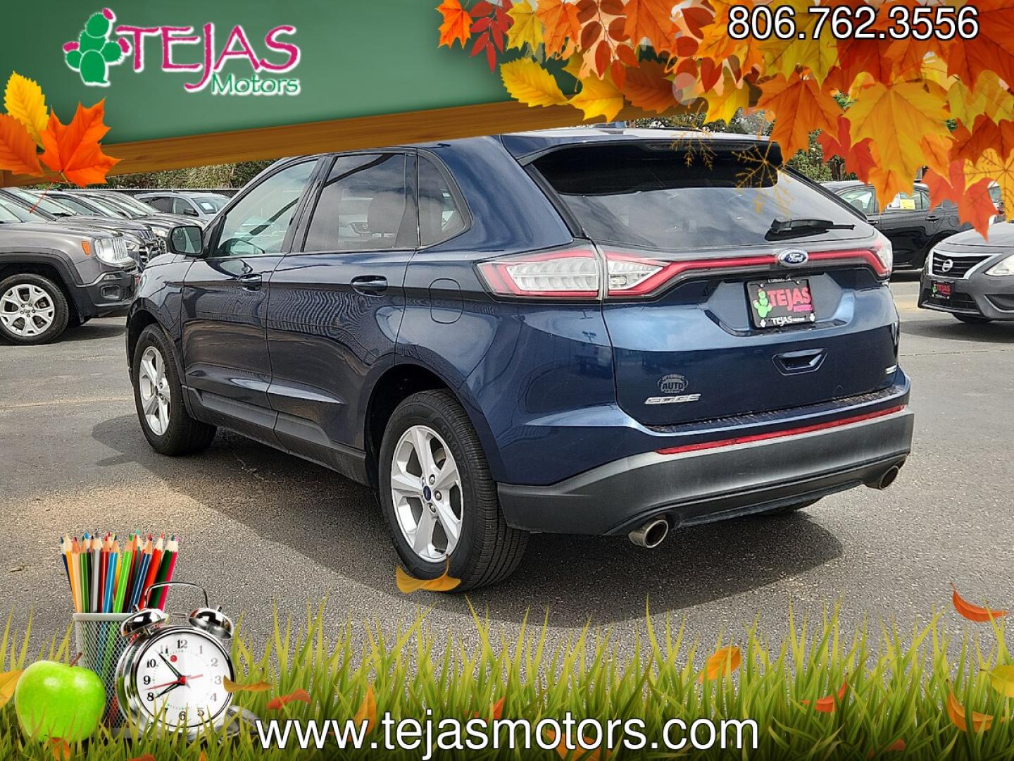 2017 BLUE /Ebony - CE Ford Edge SE (2FMPK4G98HB) with an EcoBoost 2L I-4 gasoline direct injection, DOHC, variable valve control, intercooled turbo, premium unleaded, engine with 245HP engine, located at 4110 Avenue Q, Lubbock, 79412, 33.556553, -101.855820 - 04/22/2026 KEY IN ENVELOPE GOD- Photo#2