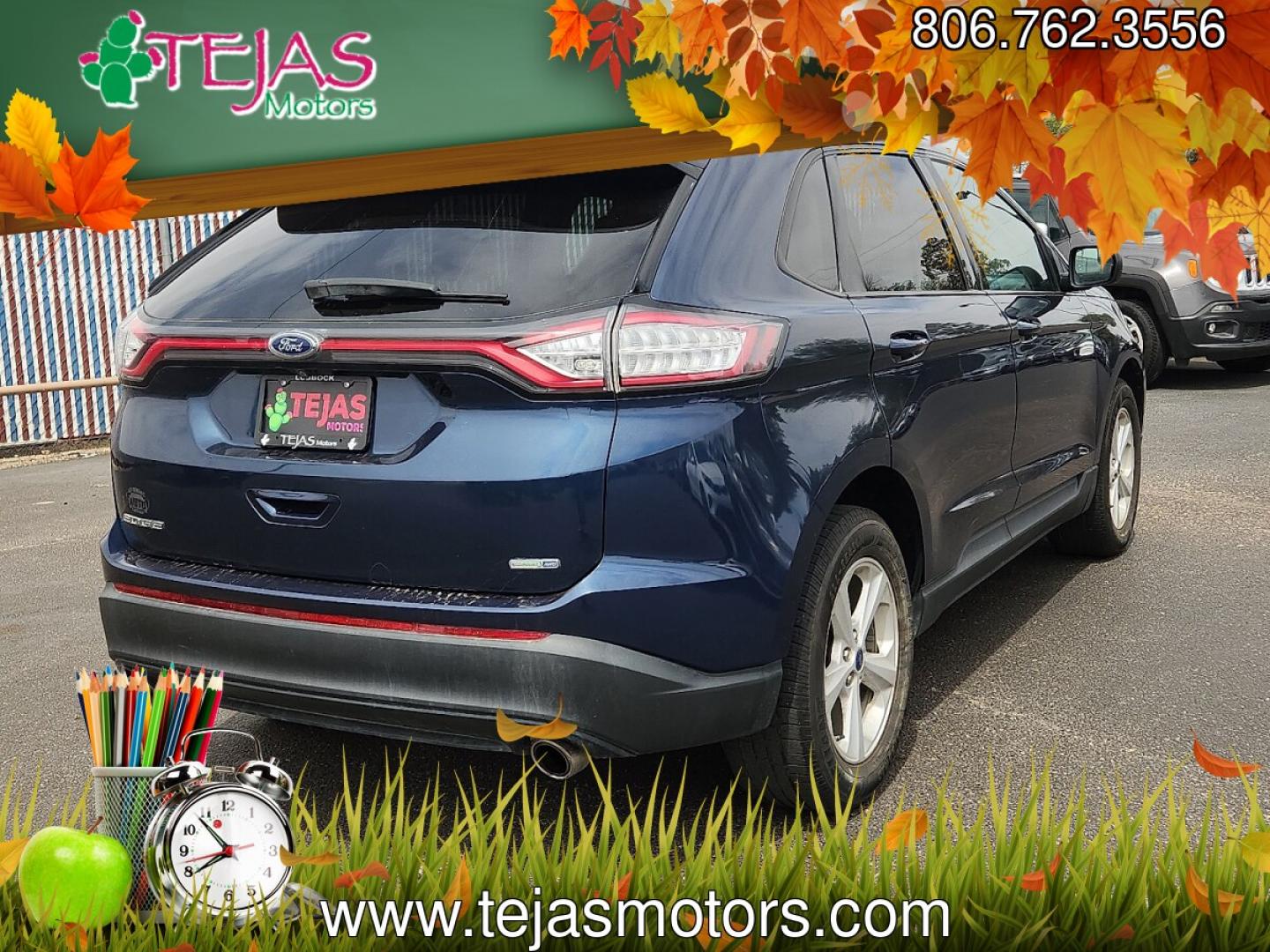 2017 BLUE /Ebony - CE Ford Edge SE (2FMPK4G98HB) with an EcoBoost 2L I-4 gasoline direct injection, DOHC, variable valve control, intercooled turbo, premium unleaded, engine with 245HP engine, located at 4110 Avenue Q, Lubbock, 79412, 33.556553, -101.855820 - 04/22/2026 KEY IN ENVELOPE GOD- Photo#3