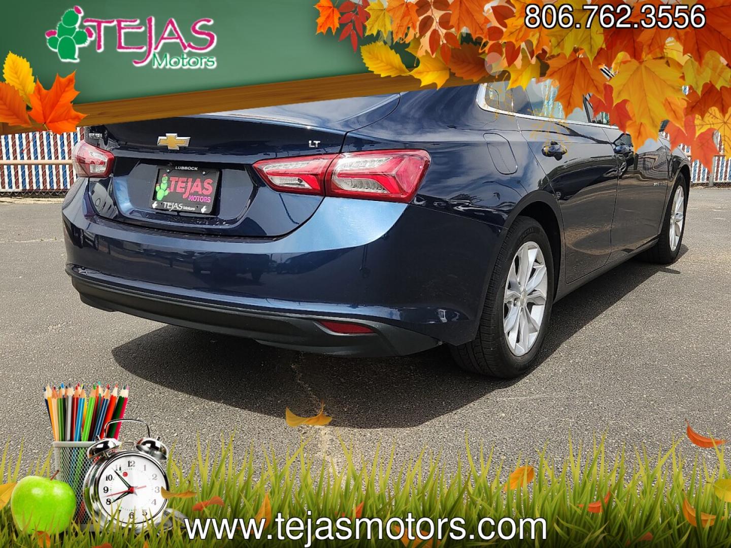 2019 BLUE Chevrolet Malibu LT (1G1ZD5ST1KF) with an ECOTEC 1.5L I-4 gasoline direct injection, DOHC, VVT variable valve control, intercooled turbo, regular unleaded, engine with 160HP engine, located at 4110 Avenue Q, Lubbock, 79412, 33.556553, -101.855820 - 04/23/2026 KEY IN ENVELOPE GOD- Photo#3