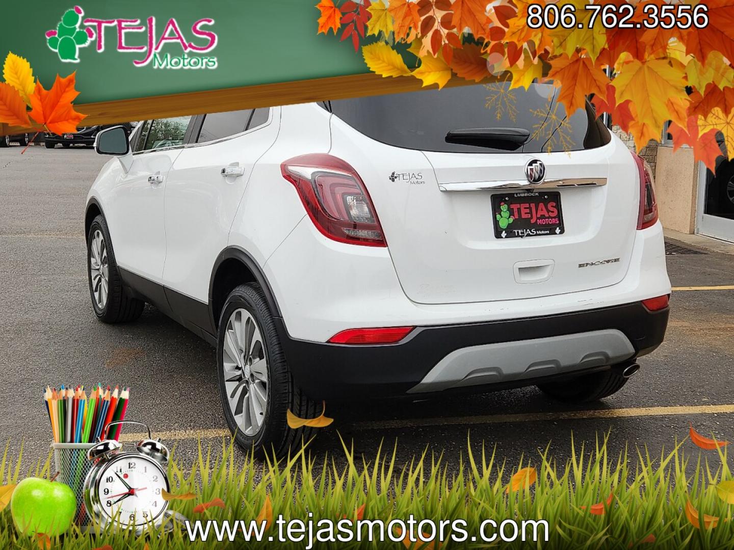 2019 Summit White /Ebony - AFN Buick Encore FWD Preferred (KL4CJASB4KB) with an Ecotec 1.4L I-4 DOHC, variable valve control, intercooled turbo, regular unleaded, engine with 138HP engine, located at 4110 Avenue Q, Lubbock, 79412, 33.556553, -101.855820 - 04/28/2026 KEY IN ENVELOPE GOD- Photo#2
