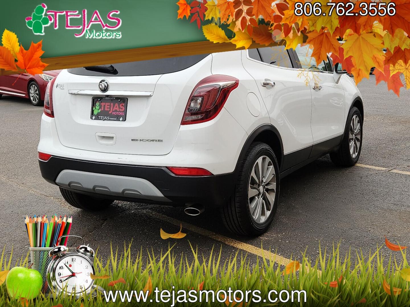 2019 Summit White /Ebony - AFN Buick Encore FWD Preferred (KL4CJASB4KB) with an Ecotec 1.4L I-4 DOHC, variable valve control, intercooled turbo, regular unleaded, engine with 138HP engine, located at 4110 Avenue Q, Lubbock, 79412, 33.556553, -101.855820 - 04/28/2026 KEY IN ENVELOPE GOD- Photo#3