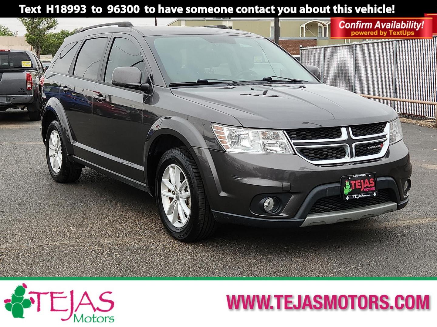 2017 GRAY` /Black - X9 Dodge Journey SXT (3C4PDCBB4HT) with an Tigershark MultiAir 2.4L I-4 DOHC, variable valve control, regular unleaded, engine with 173HP engine, located at 4110 Avenue Q, Lubbock, 79412, 33.556553, -101.855820 - 05/02/2026 KEY IN ENVELOPE GOD - Photo#0