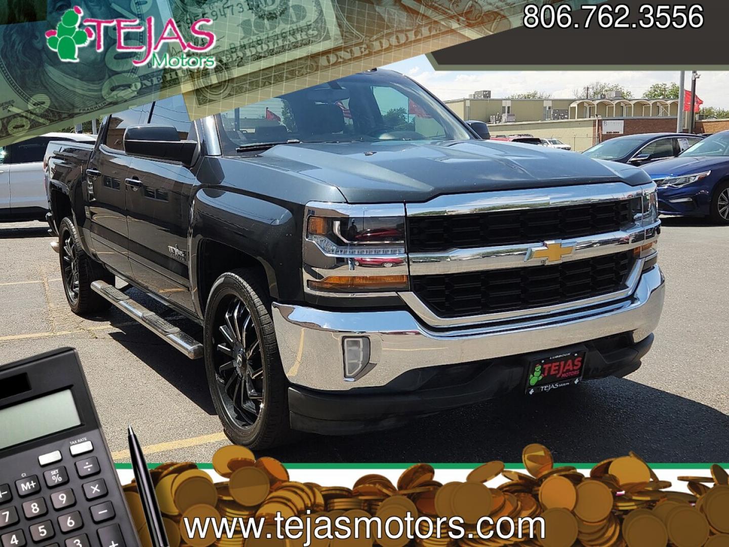 2018 GRAY /Jet Black - H0U Chevrolet Silverado 1500 1LT (3GCPCREC2JG) with an 5.3L EcoTec3 V8 Engine engine, located at 4110 Avenue Q, Lubbock, 79412, 33.556553, -101.855820 - 05/09/2026 key in envelope god- Photo#0