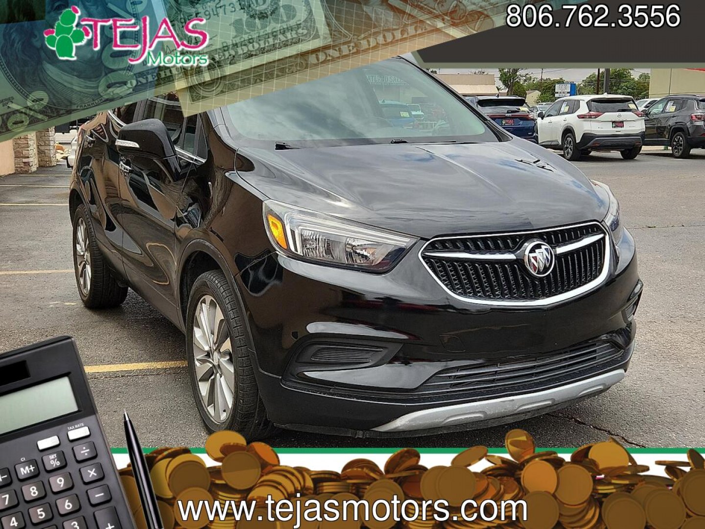 2019 BLACK /Shale/Ebony Accents - AFO Buick Encore FWD Preferred (KL4CJASB2KB) with an Ecotec 1.4L I-4 DOHC, variable valve control, intercooled turbo, regular unleaded, engine with 138HP engine, located at 4110 Avenue Q, Lubbock, 79412, 33.556553, -101.855820 - 05/16/2026 KEY IN ENVELOPE GOD- Photo#0