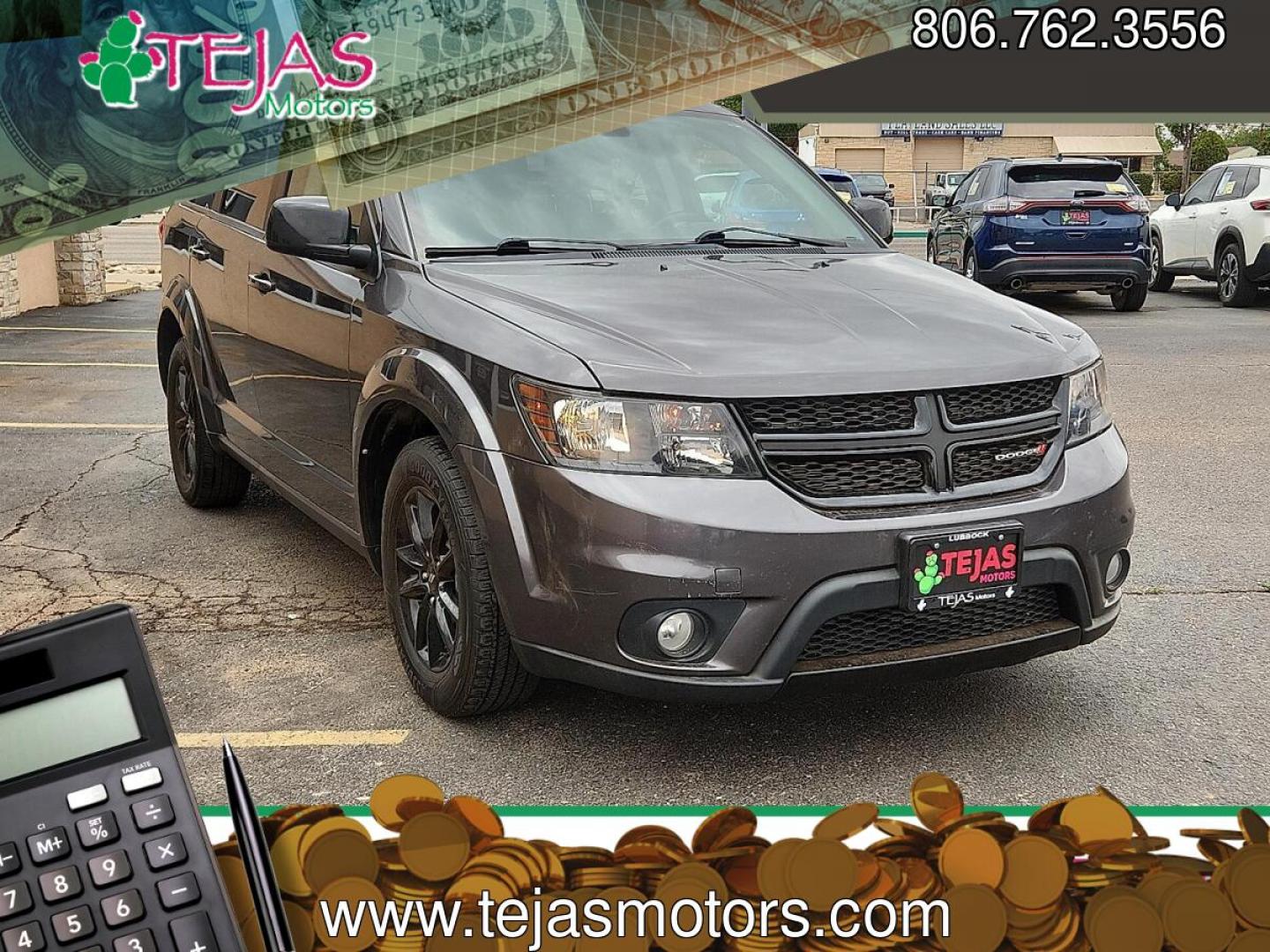 2019 GRAY /Black - X9 Dodge Journey SE (3C4PDCBB2KT) with an Tigershark MultiAir 2.4L I-4 DOHC, VVT variable valve control, regular unleaded, engine with 173HP engine, located at 4110 Avenue Q, Lubbock, 79412, 33.556553, -101.855820- Photo#0