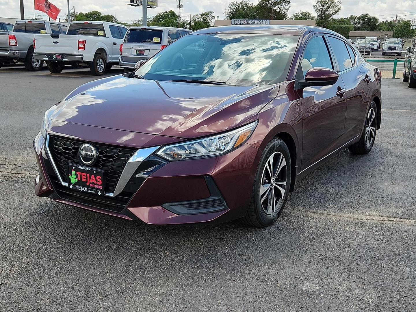 2021 RED /Charcoal - G Nissan Sentra SV Xtronic CVT (3N1AB8CV8MY) with an 2L I-4 gasoline direct injection, DOHC, variable valve control, regular unleaded, engine with 149HP engine, located at 4110 Avenue Q, Lubbock, 79412, 33.556553, -101.855820 - 06/03/2026 KEY IN ENVELOPE GOD - Photo#1