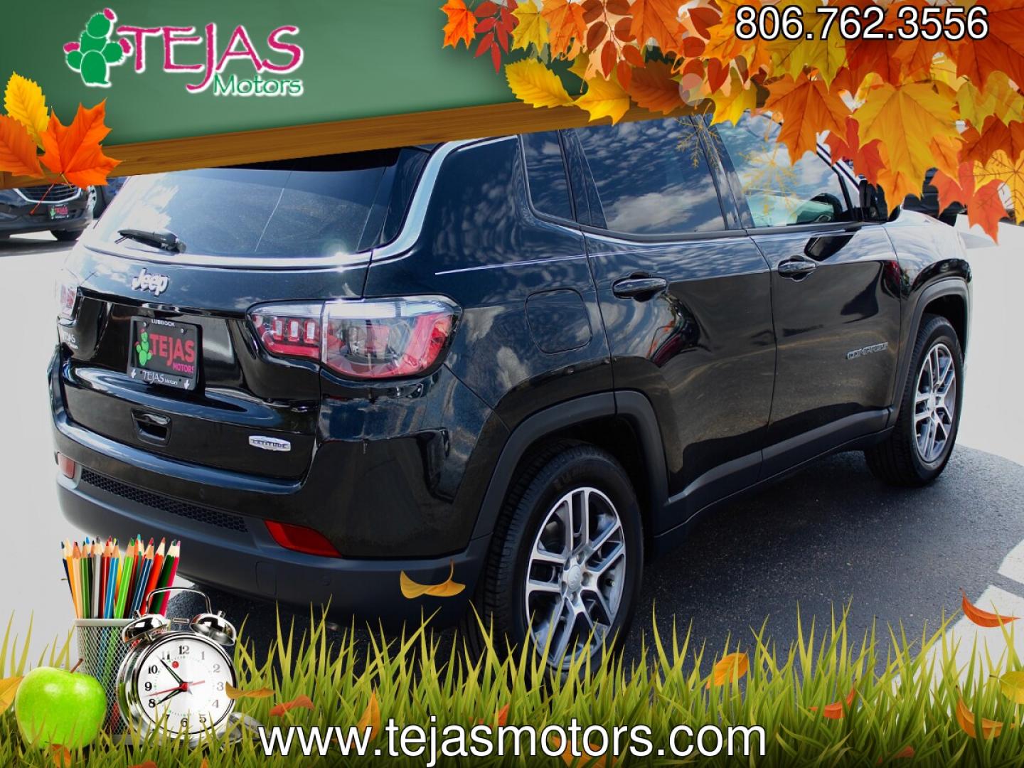 2020 BLACK Jeep Compass Sun and Safety FWD (3C4NJCBB4LT) with an 2.4L I-4 variable valve control, regular gasoline, engine with 180HP engine, located at 4110 Avenue Q, Lubbock, 79412, 33.556553, -101.855820 - 06/10/2026 KEY IN ENVELOPE GOD- Photo#2