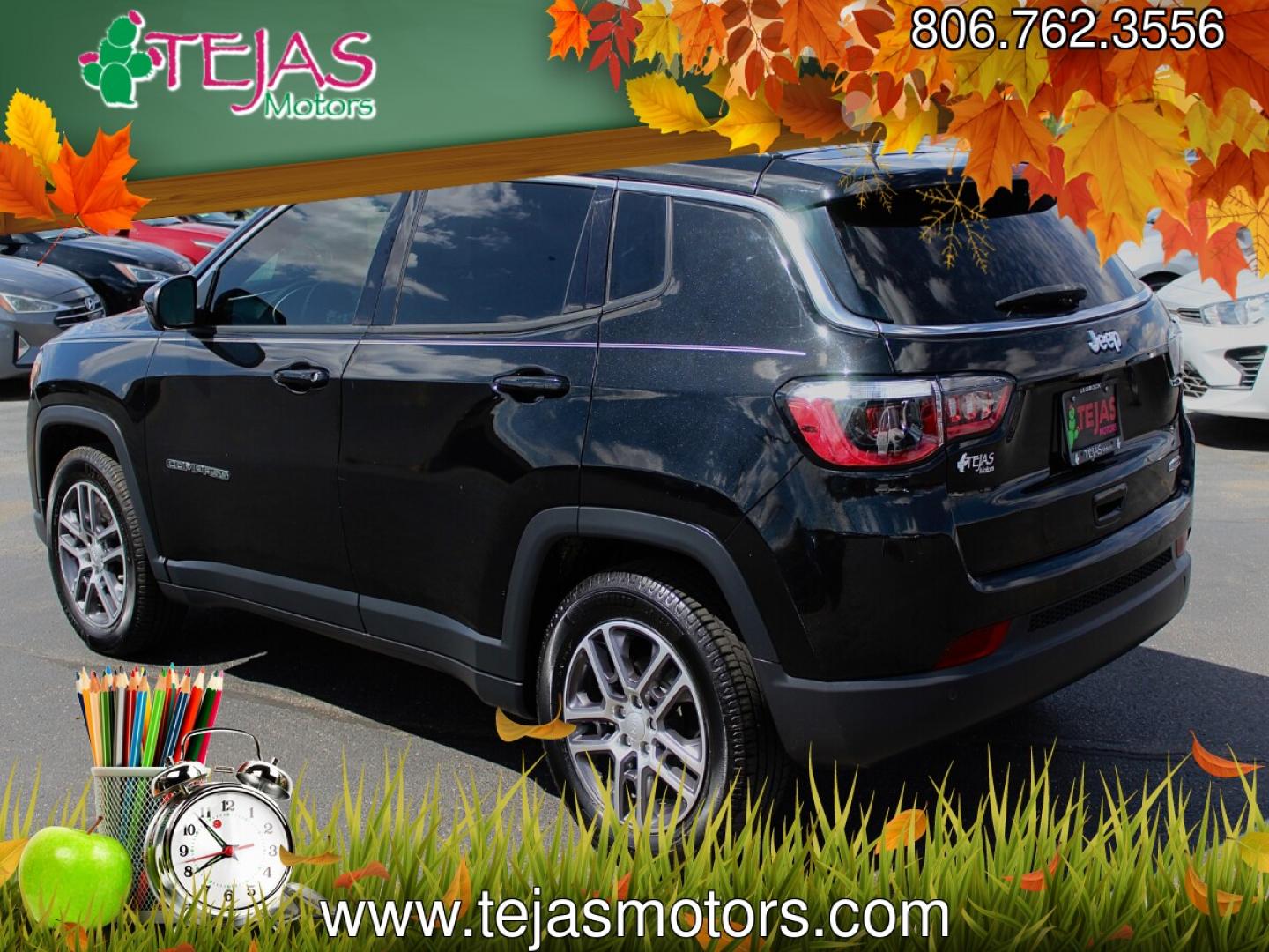2020 BLACK Jeep Compass Sun and Safety FWD (3C4NJCBB4LT) with an 2.4L I-4 variable valve control, regular gasoline, engine with 180HP engine, located at 4110 Avenue Q, Lubbock, 79412, 33.556553, -101.855820 - 06/10/2026 KEY IN ENVELOPE GOD- Photo#3
