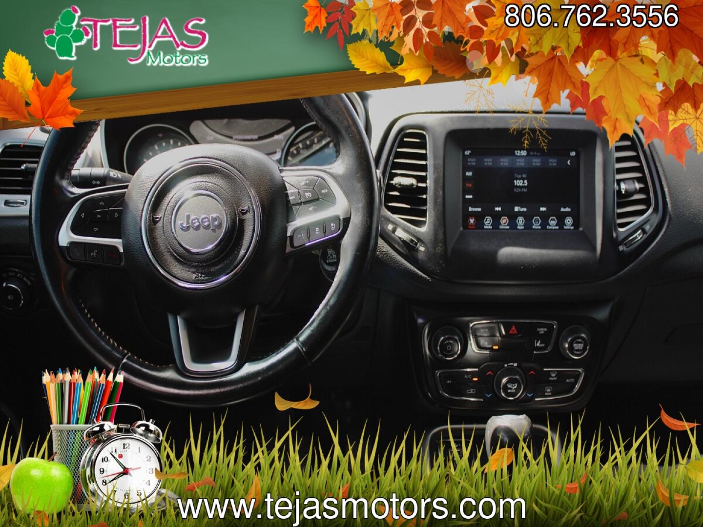2020 BLACK Jeep Compass Sun and Safety FWD (3C4NJCBB4LT) with an 2.4L I-4 variable valve control, regular gasoline, engine with 180HP engine, located at 4110 Avenue Q, Lubbock, 79412, 33.556553, -101.855820 - 06/10/2026 KEY IN ENVELOPE GOD- Photo#5