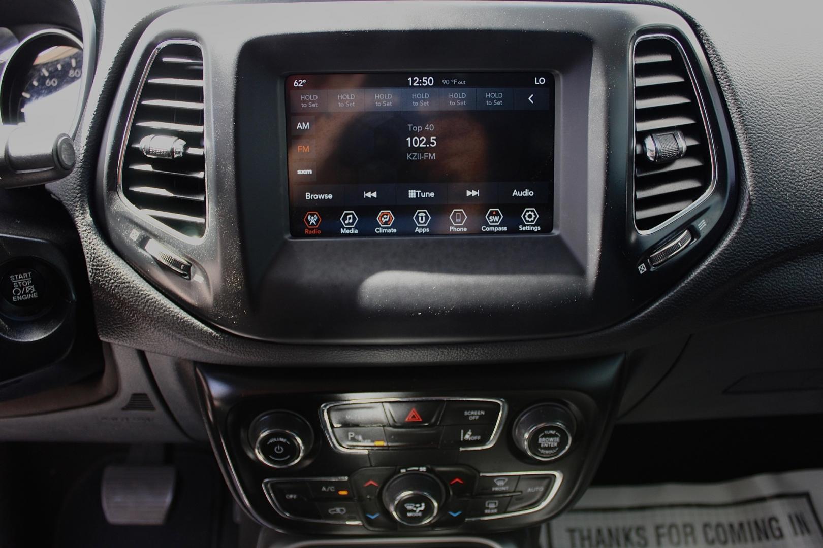 2020 BLACK Jeep Compass Sun and Safety FWD (3C4NJCBB4LT) with an 2.4L I-4 variable valve control, regular gasoline, engine with 180HP engine, located at 4110 Avenue Q, Lubbock, 79412, 33.556553, -101.855820 - 06/10/2026 KEY IN ENVELOPE GOD- Photo#11