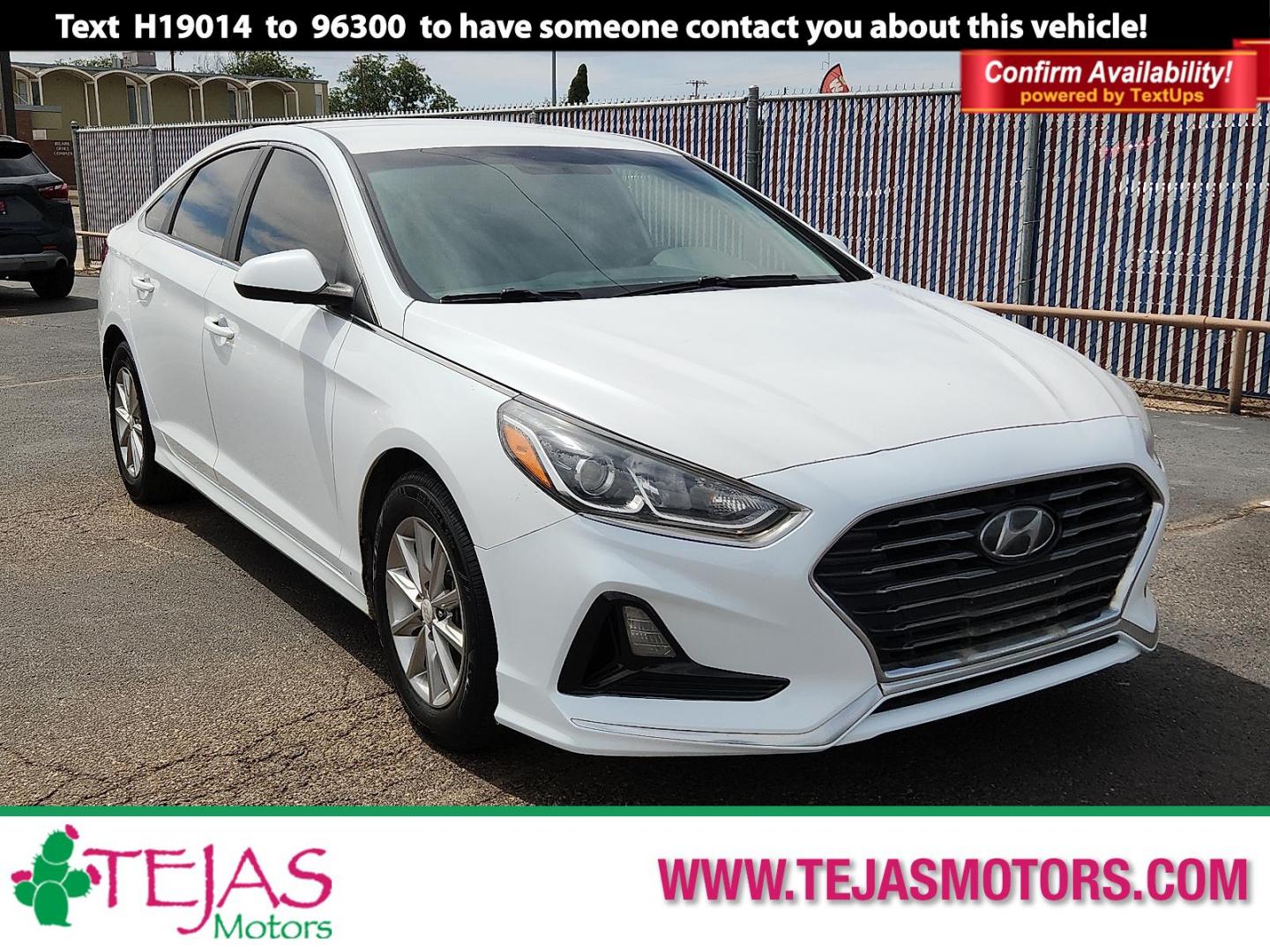 2018 WHITE /Beige - BB Hyundai Sonata ECO (5NPE24AA2JH) with an 1.6L I-4 gasoline direct injection, DOHC, variable valve control, intercooled turbo, regular unleaded, engine with 178HP engine, located at 4110 Avenue Q, Lubbock, 79412, 33.556553, -101.855820 - Photo#0