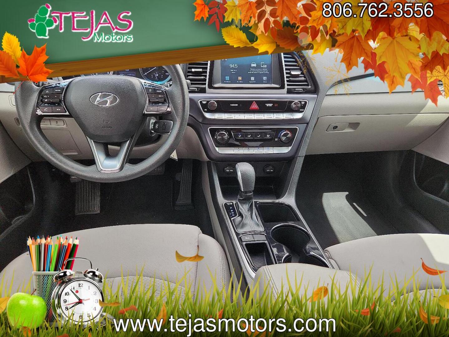 2018 WHITE /Beige - BB Hyundai Sonata ECO (5NPE24AA2JH) with an 1.6L I-4 gasoline direct injection, DOHC, variable valve control, intercooled turbo, regular unleaded, engine with 178HP engine, located at 4110 Avenue Q, Lubbock, 79412, 33.556553, -101.855820- Photo#6