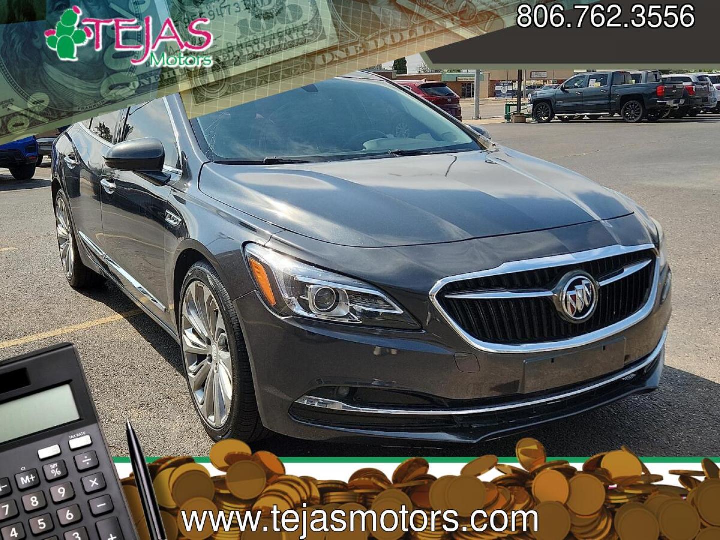 2017 GRAY /Ebony/Ebony Accents - H1Y Buick LaCrosse Essence (1G4ZP5SS4HU) with an 3.6L V-6 gasoline direct injection, DOHC, VVT variable valve control, regular unleaded, engine with cylinder deactivation and 310HP engine, located at 4110 Avenue Q, Lubbock, 79412, 33.556553, -101.855820 - 06/2082026 KEY IN ENVELOPE GOD- Photo#0