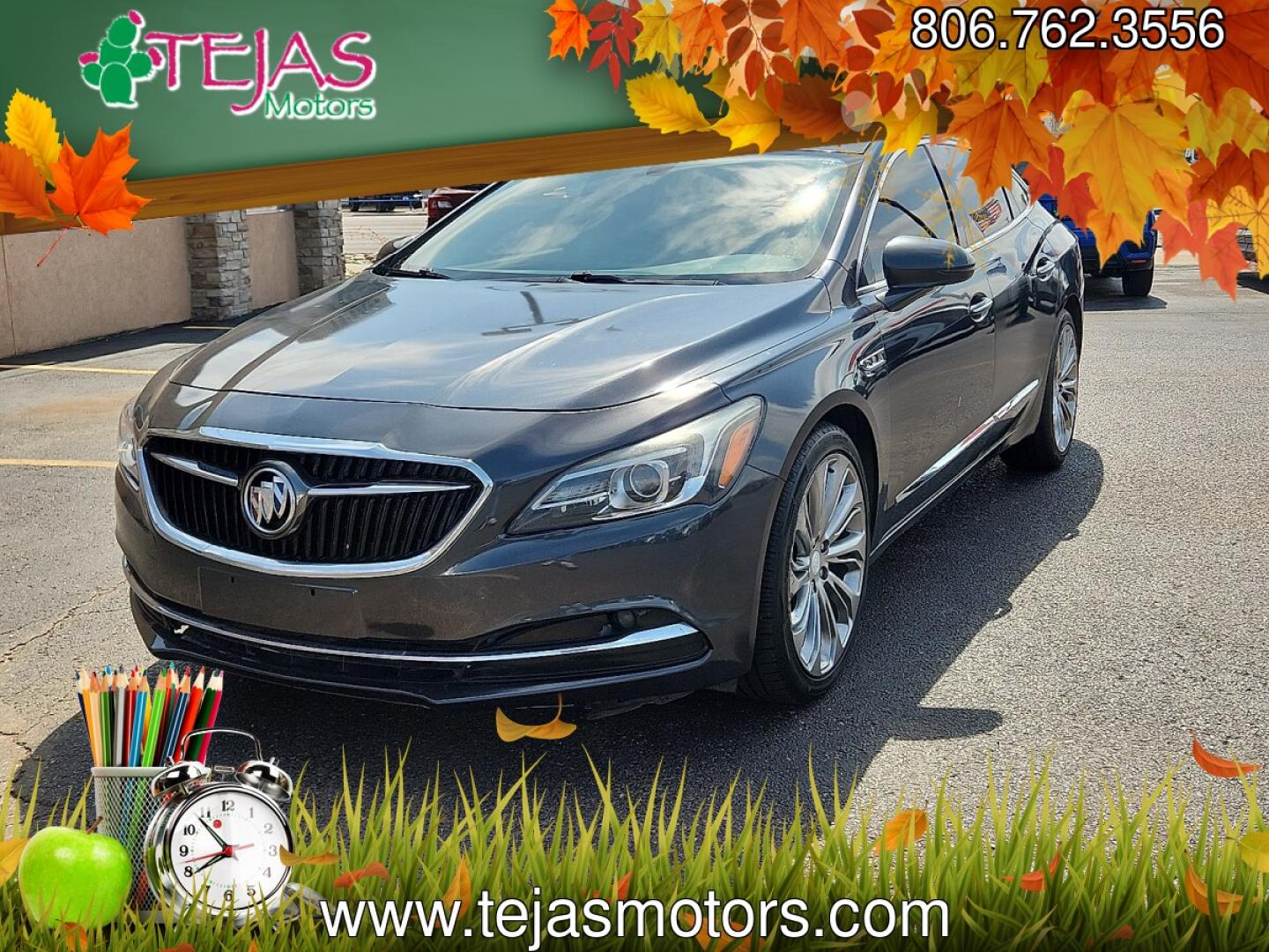 2017 GRAY /Ebony/Ebony Accents - H1Y Buick LaCrosse Essence (1G4ZP5SS4HU) with an 3.6L V-6 gasoline direct injection, DOHC, VVT variable valve control, regular unleaded, engine with cylinder deactivation and 310HP engine, located at 4110 Avenue Q, Lubbock, 79412, 33.556553, -101.855820 - 06/2082026 KEY IN ENVELOPE GOD- Photo#1