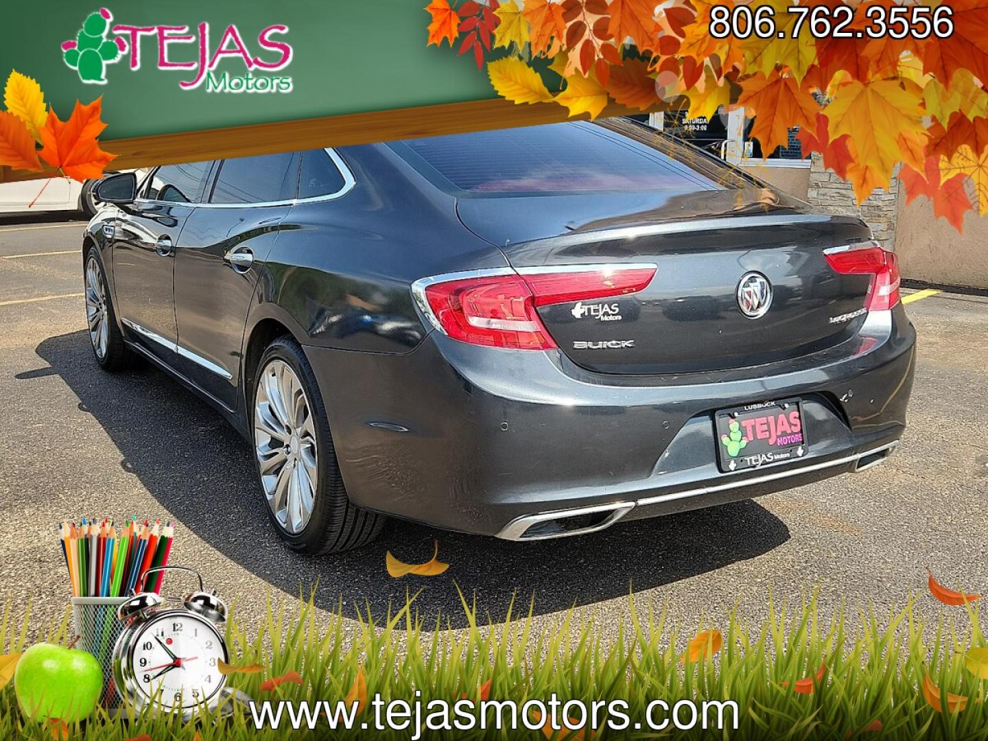 2017 GRAY /Ebony/Ebony Accents - H1Y Buick LaCrosse Essence (1G4ZP5SS4HU) with an 3.6L V-6 gasoline direct injection, DOHC, VVT variable valve control, regular unleaded, engine with cylinder deactivation and 310HP engine, located at 4110 Avenue Q, Lubbock, 79412, 33.556553, -101.855820 - 06/2082026 KEY IN ENVELOPE GOD- Photo#2