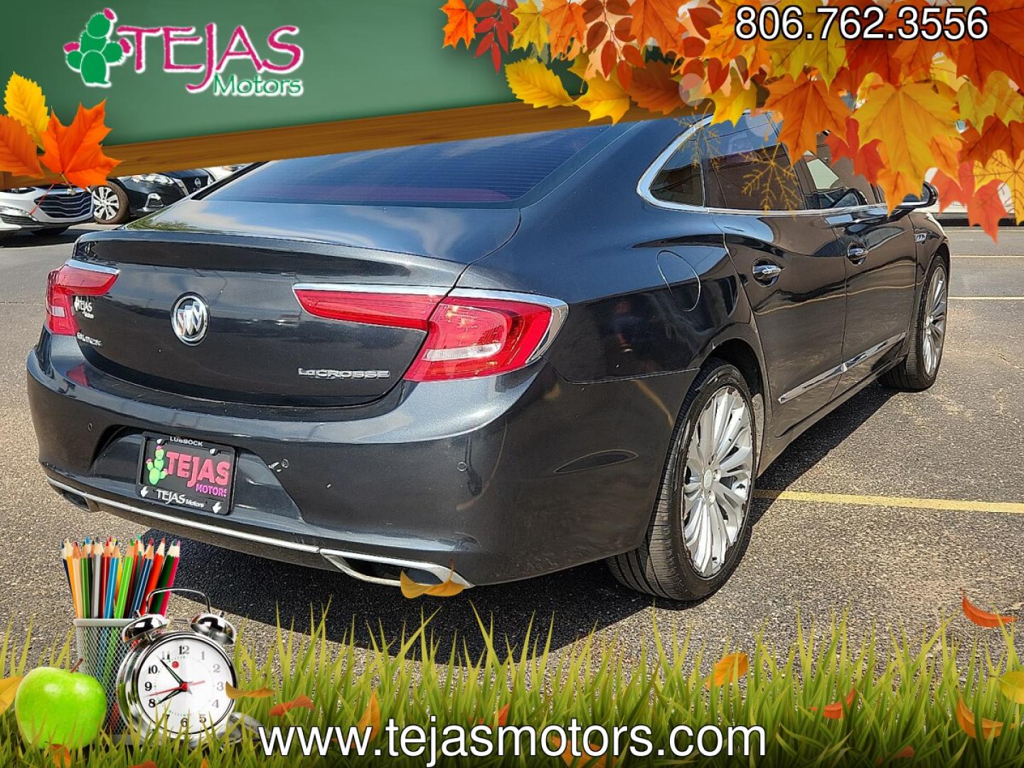 2017 GRAY /Ebony/Ebony Accents - H1Y Buick LaCrosse Essence (1G4ZP5SS4HU) with an 3.6L V-6 gasoline direct injection, DOHC, VVT variable valve control, regular unleaded, engine with cylinder deactivation and 310HP engine, located at 4110 Avenue Q, Lubbock, 79412, 33.556553, -101.855820 - 06/2082026 KEY IN ENVELOPE GOD- Photo#3