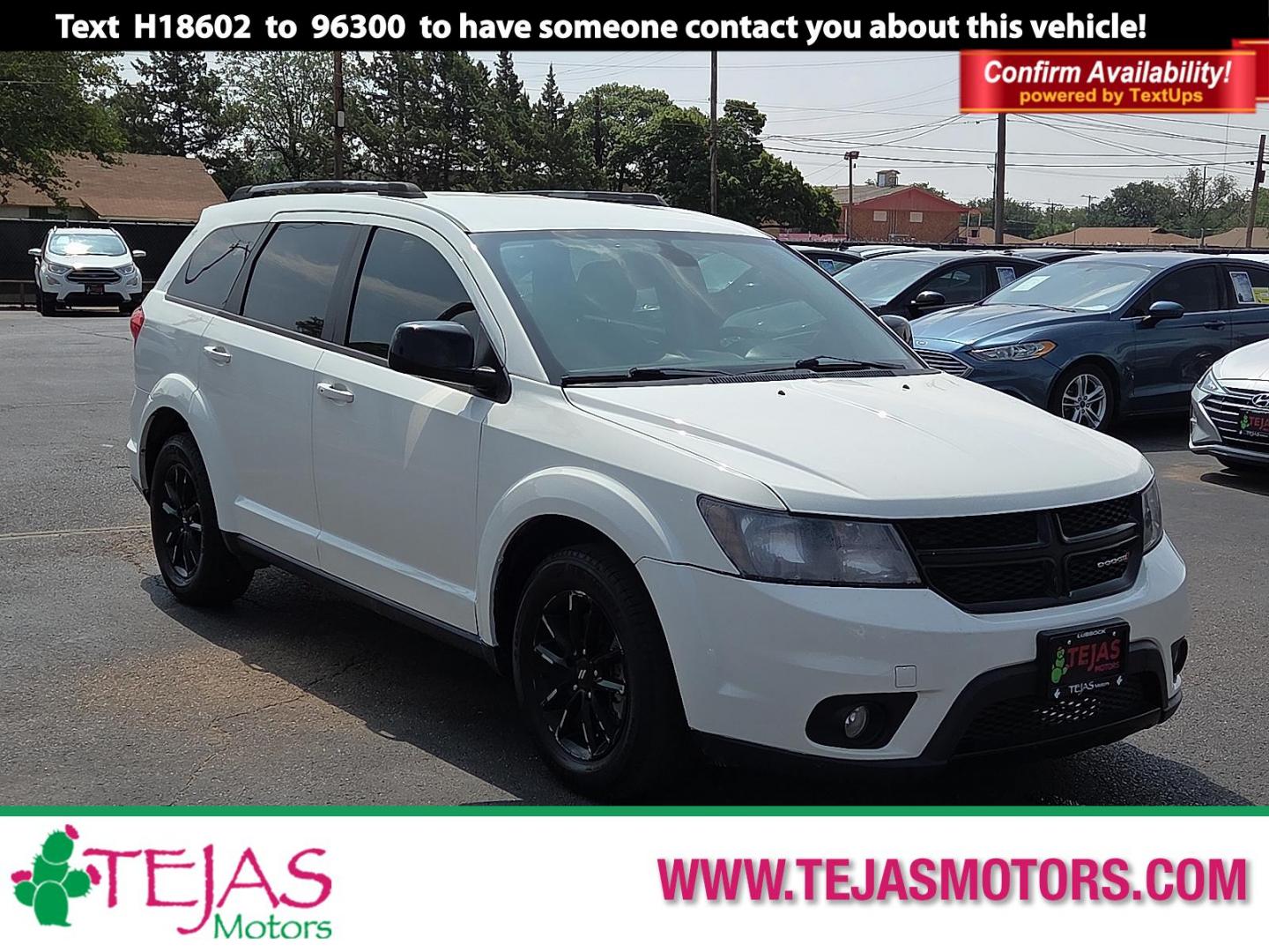2019 Vice White - PW3 /Black - X9 Dodge Journey SE (3C4PDCBB3KT) with an Tigershark MultiAir 2.4L I-4 DOHC, VVT variable valve control, regular unleaded, engine with 173HP engine, located at 4110 Avenue Q, Lubbock, 79412, 33.556553, -101.855820 - 06/20/2026 KEY IN ENVELOPE GOD - Photo#0