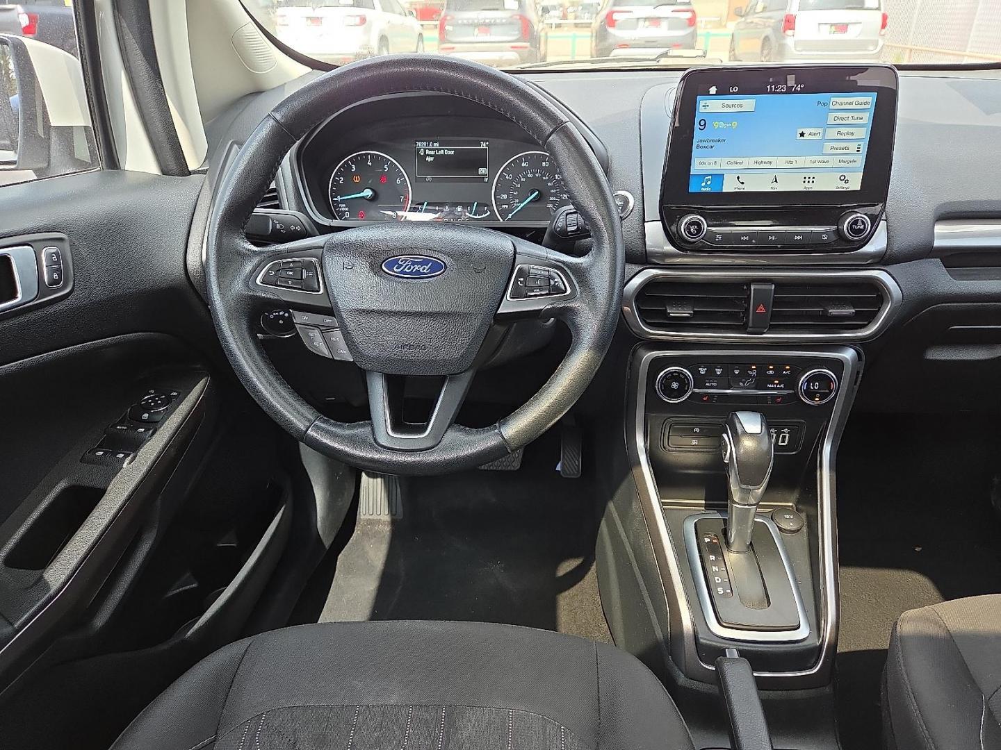 2019 Diamond White - ZA /Ebony Black - NB Ford EcoSport SE (MAJ3S2GE8KC) with an EcoBoost 1L I-3 gasoline direct injection, DOHC, variable valve control, intercooled turbo, regular unleaded, engine with 123HP engine, located at 4110 Avenue Q, Lubbock, 79412, 33.556553, -101.855820 - 06/20/2026 KEY IN ENVELOPE GOD - Photo#8