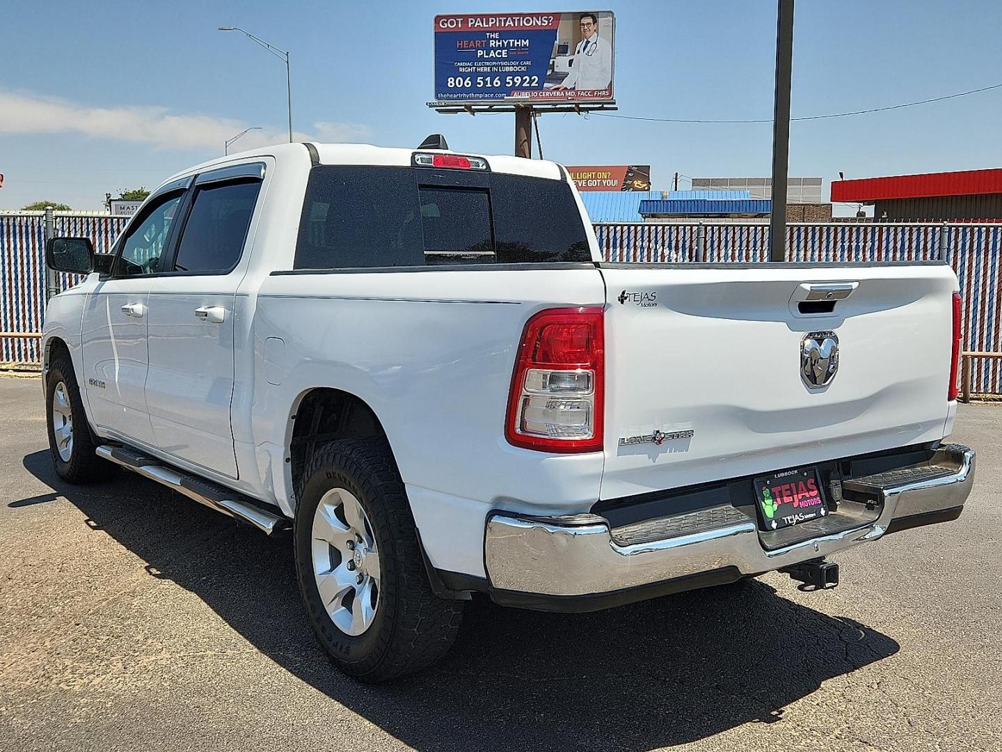 2019 WHITE /Diesel Gray/Black - X8 Ram 1500 Big Horn/Lone Star Crew Cab 4x2 5'7" Box (1C6RREFG4KN) with an 3.6L V-6 DOHC, variable valve control, regular unleaded, engine with 305HP engine, located at 4110 Avenue Q, Lubbock, 79412, 33.556553, -101.855820- Photo#2