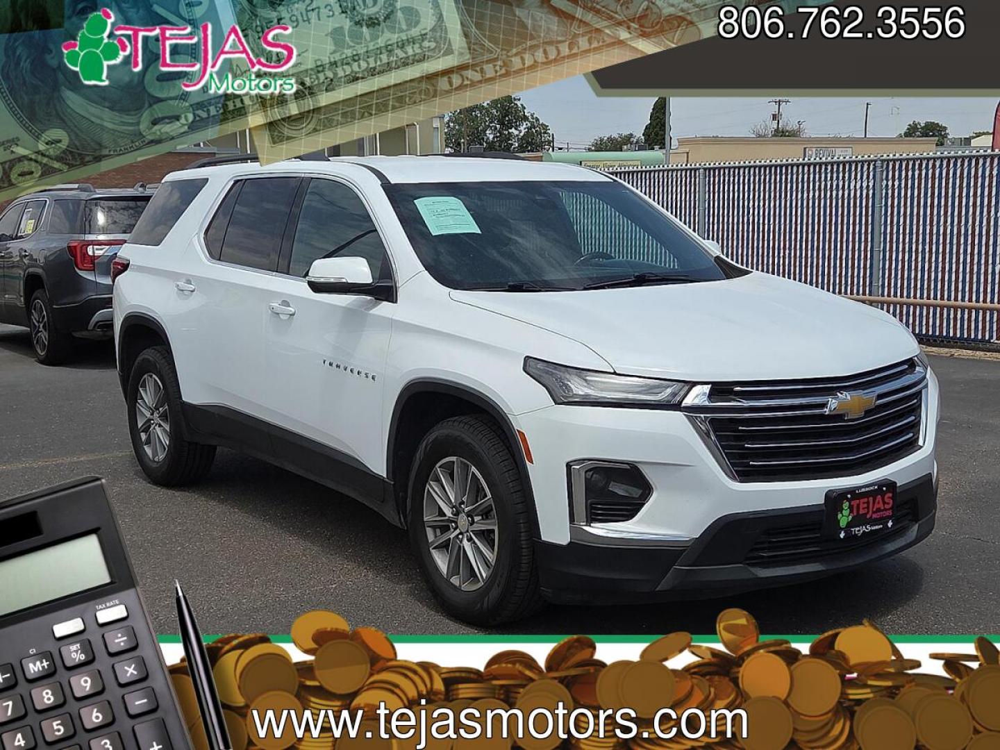 2022 Iridescent Pearl Tricoat - G1W /Jet Black - H1T Chevrolet Traverse FWD LT Cloth (1GNERGKW7NJ) with an 3.6L V-6 gasoline direct injection, DOHC, VVT variable valve control, regular unleaded, engine with 310HP engine, located at 4110 Avenue Q, Lubbock, 79412, 33.556553, -101.855820 - 06/30/2026 KEY IN ENVELOPE GOD- Photo#0