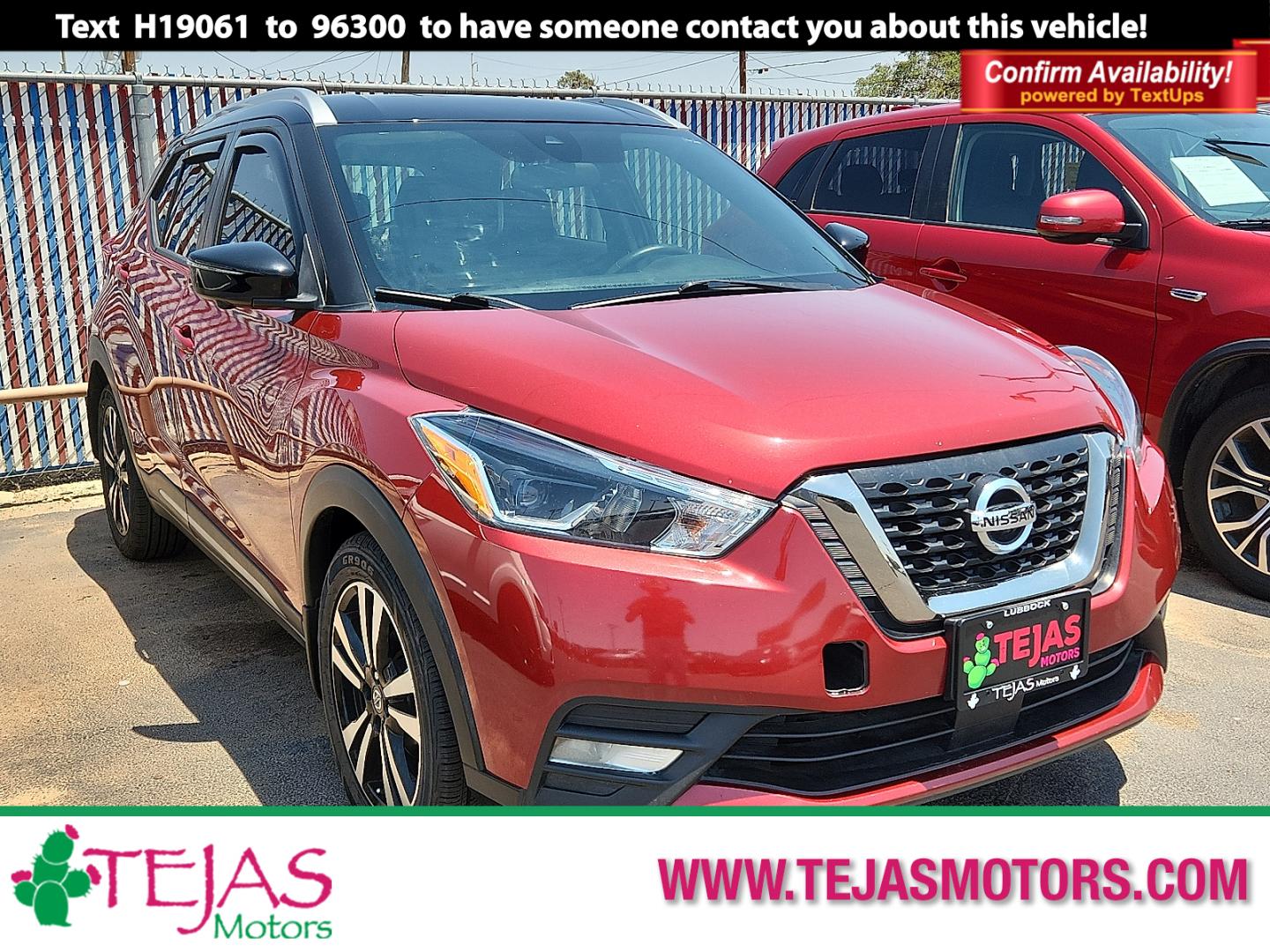 2020 RED Nissan Kicks SR Xtronic CVT (3N1CP5DV8LL) with an 1.6L I-4 DOHC, CVTCS variable valve control, regular unleaded, engine with 122HP engine, located at 4110 Avenue Q, Lubbock, 79412, 33.556553, -101.855820 - 07/11/2026 KEY IN ENVELOPE GOD- Photo#0