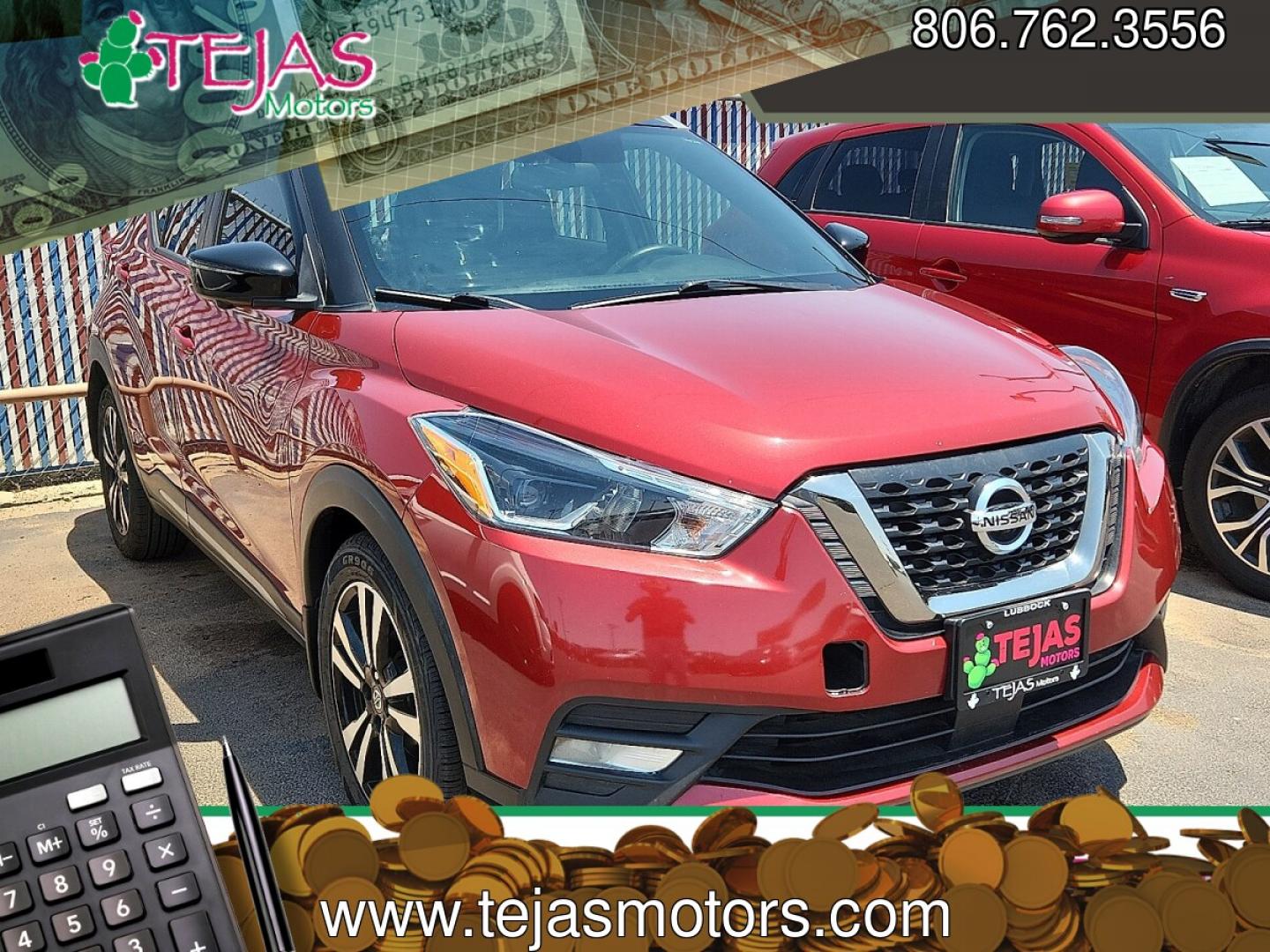 2020 RED Nissan Kicks SR Xtronic CVT (3N1CP5DV8LL) with an 1.6L I-4 DOHC, CVTCS variable valve control, regular unleaded, engine with 122HP engine, located at 4110 Avenue Q, Lubbock, 79412, 33.556553, -101.855820 - 07/11/2026 KEY IN ENVELOPE GOD- Photo#0