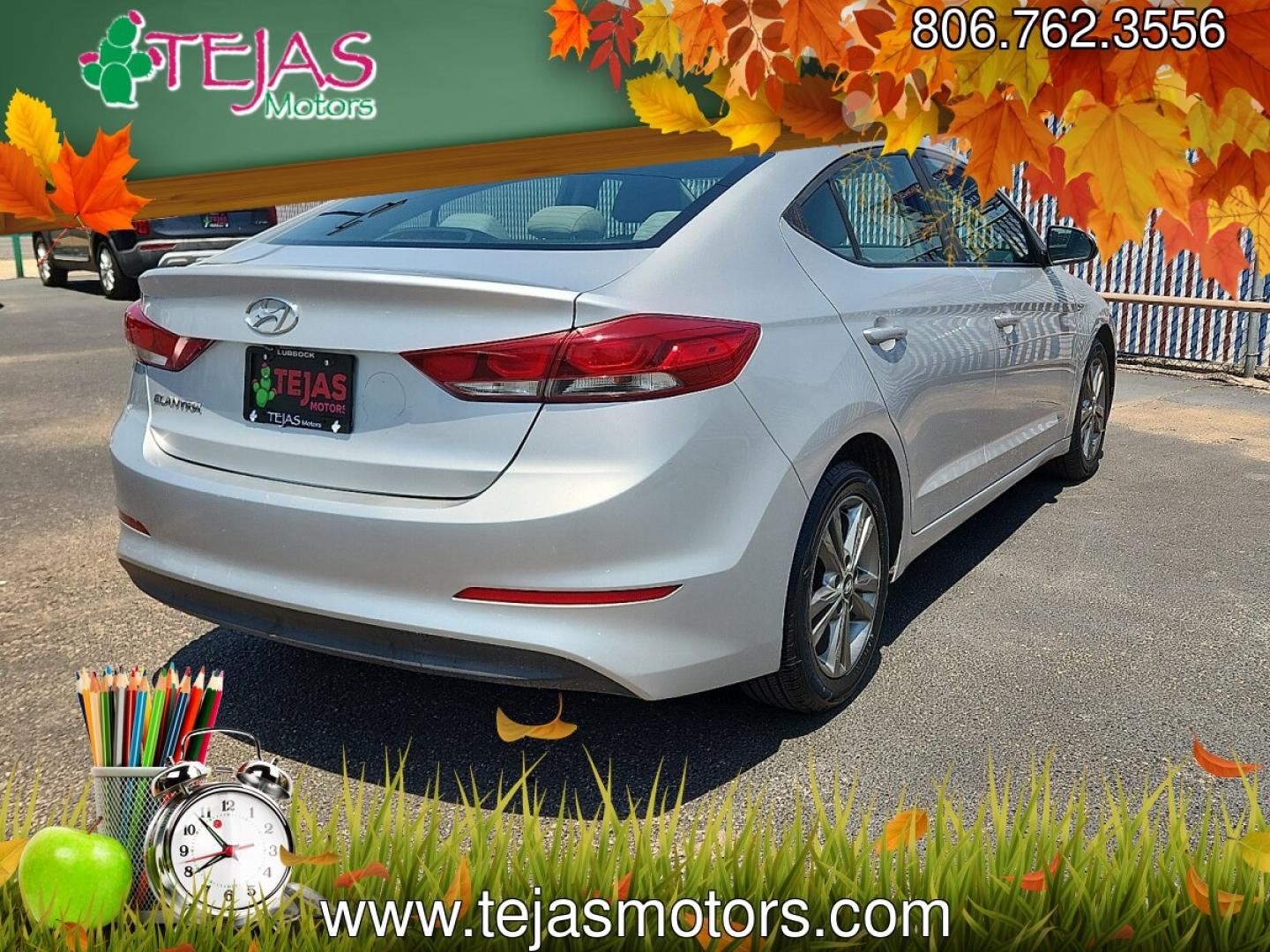 2017 SILVER Hyundai Elantra SE (5NPD84LF1HH) with an Nu 2L I-4 DOHC, D-CVVT variable valve control, regular unleaded, engine with 147HP engine, located at 4110 Avenue Q, Lubbock, 79412, 33.556553, -101.855820 - 07/11/2026 KEY IN ENVELOPE GOD- Photo#3