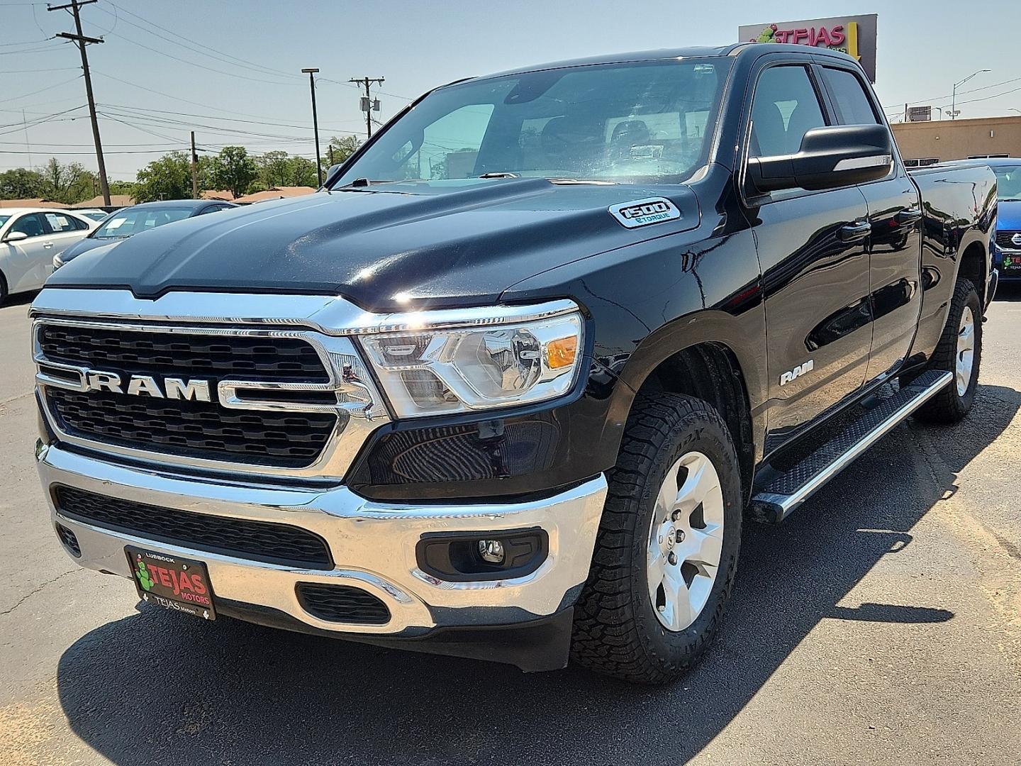 2022 BLACK /Black - X9 Ram 1500 Big Horn Quad Cab 4x4 6'4" Box (1C6RRFBG2NN) with an 3.6L V-6 DOHC, variable valve control, regular unleaded, engine with 305HP engine, located at 4110 Avenue Q, Lubbock, 79412, 33.556553, -101.855820- Photo#1