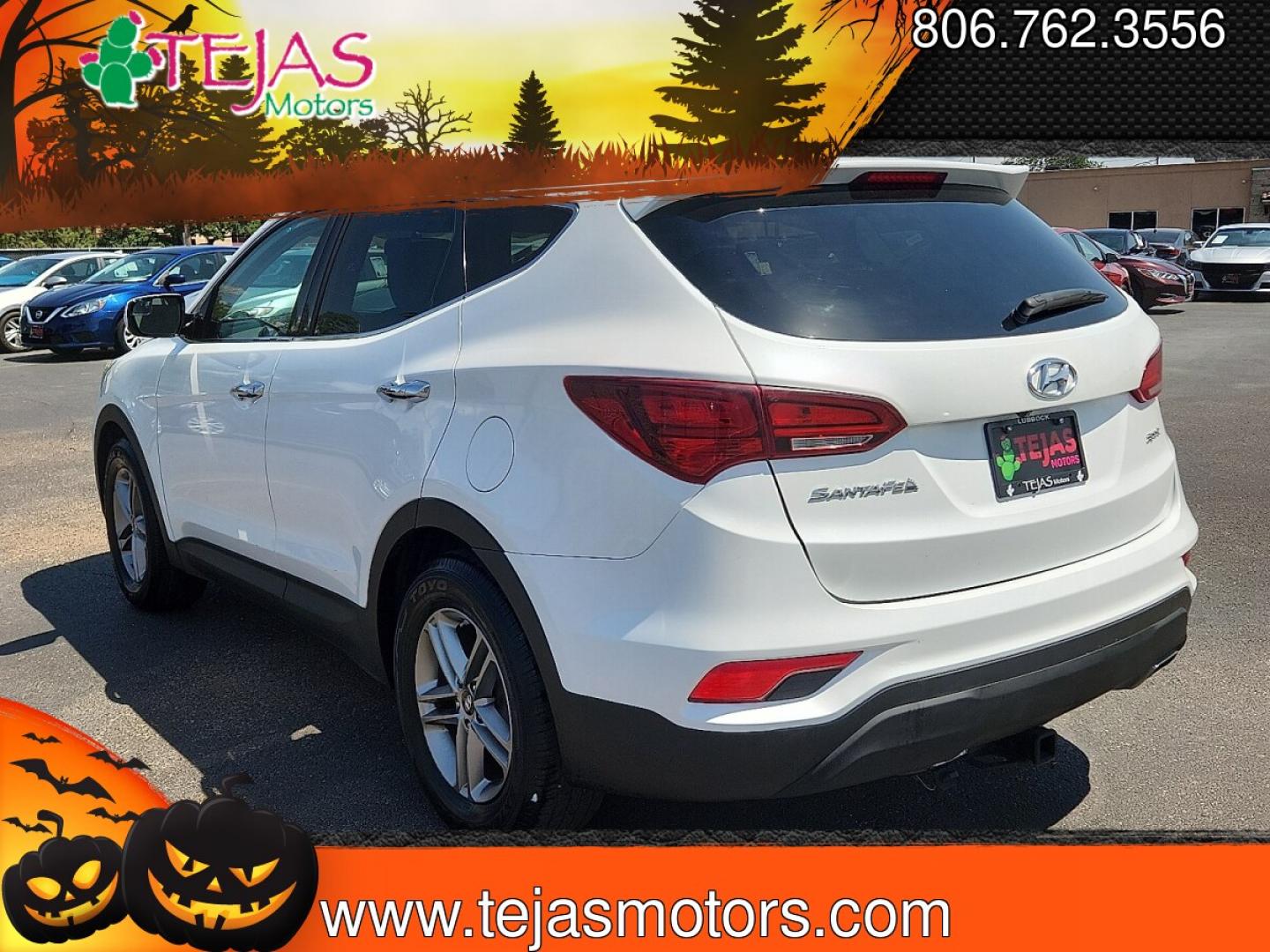 2017 WHITE /Gray - VFG Hyundai Santa Fe Sport 2.4L (5NMZT3LB1HH) with an Theta II 2.4L I-4 gasoline direct injection, DOHC, variable valve control, regular unleaded, engine with 185HP engine, located at 4110 Avenue Q, Lubbock, 79412, 33.556553, -101.855820 - 07/29/2026 KEY IN ENVELOPE GOD- Photo#2