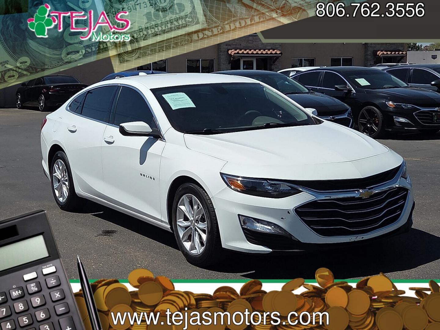 2022 Summit White - GAZ /Dark Atmosphere/Medium Ash Gray - H1H Chevrolet Malibu FWD LT (1G1ZD5ST6NF) with an ECOTEC 1.5L I-4 gasoline direct injection, DOHC, VVT variable valve control, intercooled turbo, regular unleaded, engine with 160HP engine, located at 4110 Avenue Q, Lubbock, 79412, 33.556553, -101.855820 - 07/29/2026 KEY IN ENVELOPE GOD- Photo#0
