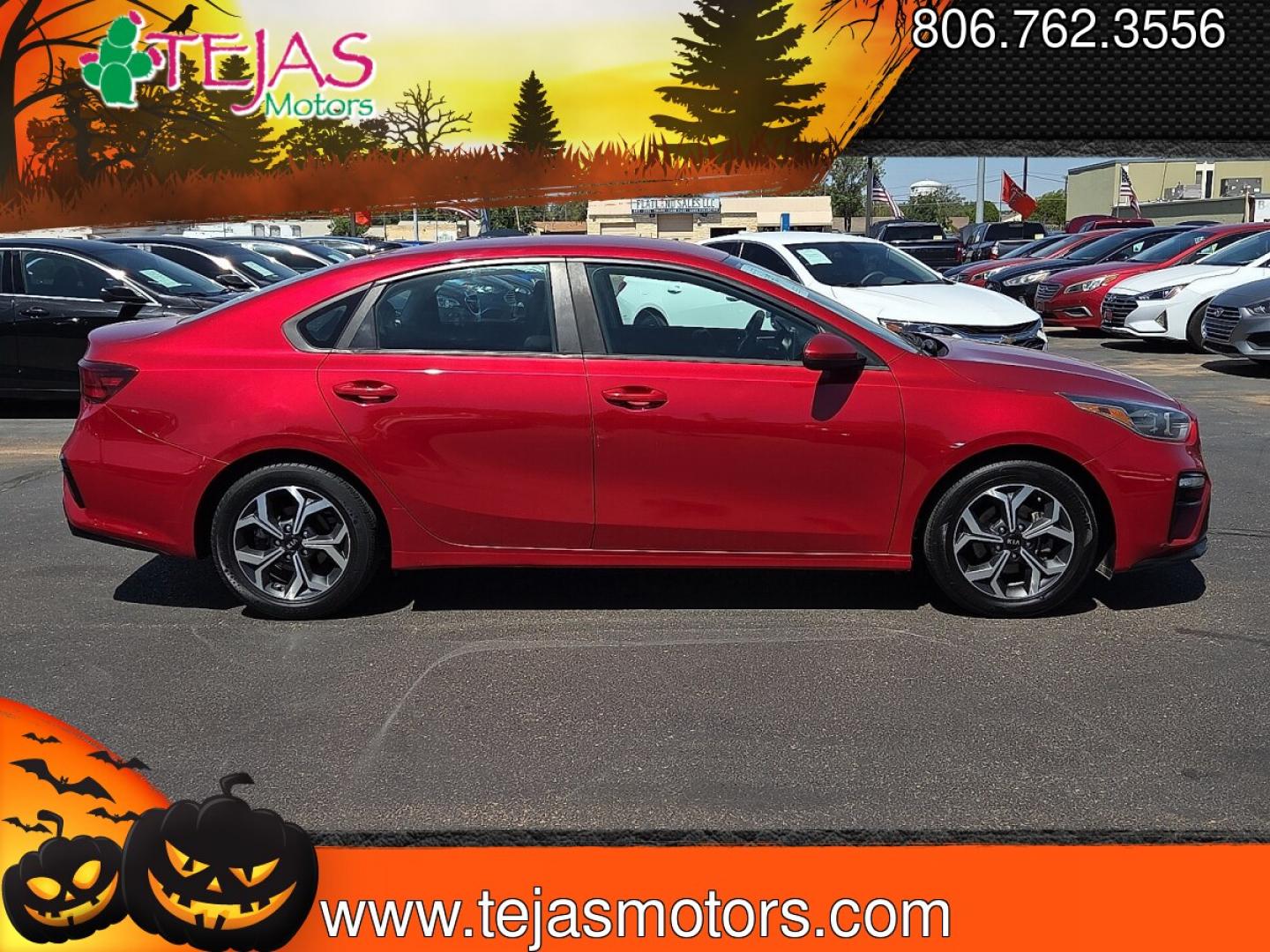 2019 Currant Red /Black - WK Kia Forte LXS (3KPF24AD0KE) with an 2L I-4 DOHC, D-CVVT variable valve control, regular unleaded, engine with 147HP engine, located at 4110 Avenue Q, Lubbock, 79412, 33.556553, -101.855820 - 07/29/2026 KEY IN ENVELOPE GOD- Photo#1