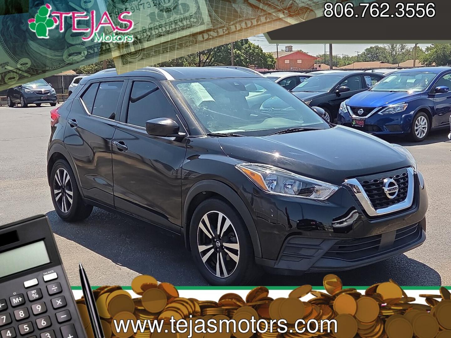 2020 Super Black /Charcoal - G Nissan Kicks SV Xtronic CVT (3N1CP5CV9LL) with an 1.6L I-4 DOHC, CVTCS variable valve control, regular unleaded, engine with 122HP engine, located at 4110 Avenue Q, Lubbock, 79412, 33.556553, -101.855820 - 07/31/2026 KEY IN ENVELOPE GOD- Photo#0