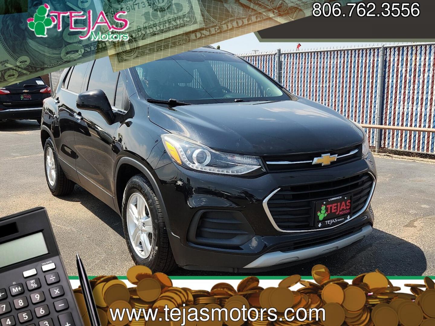 2020 BLACK /Jet Black - AES Chevrolet Trax FWD LT (KL7CJLSB2LB) with an ECOTEC 1.4L I-4 DOHC, variable valve control, intercooled turbo, regular unleaded, engine with 138HP engine, located at 4110 Avenue Q, Lubbock, 79412, 33.556553, -101.855820- Photo#0